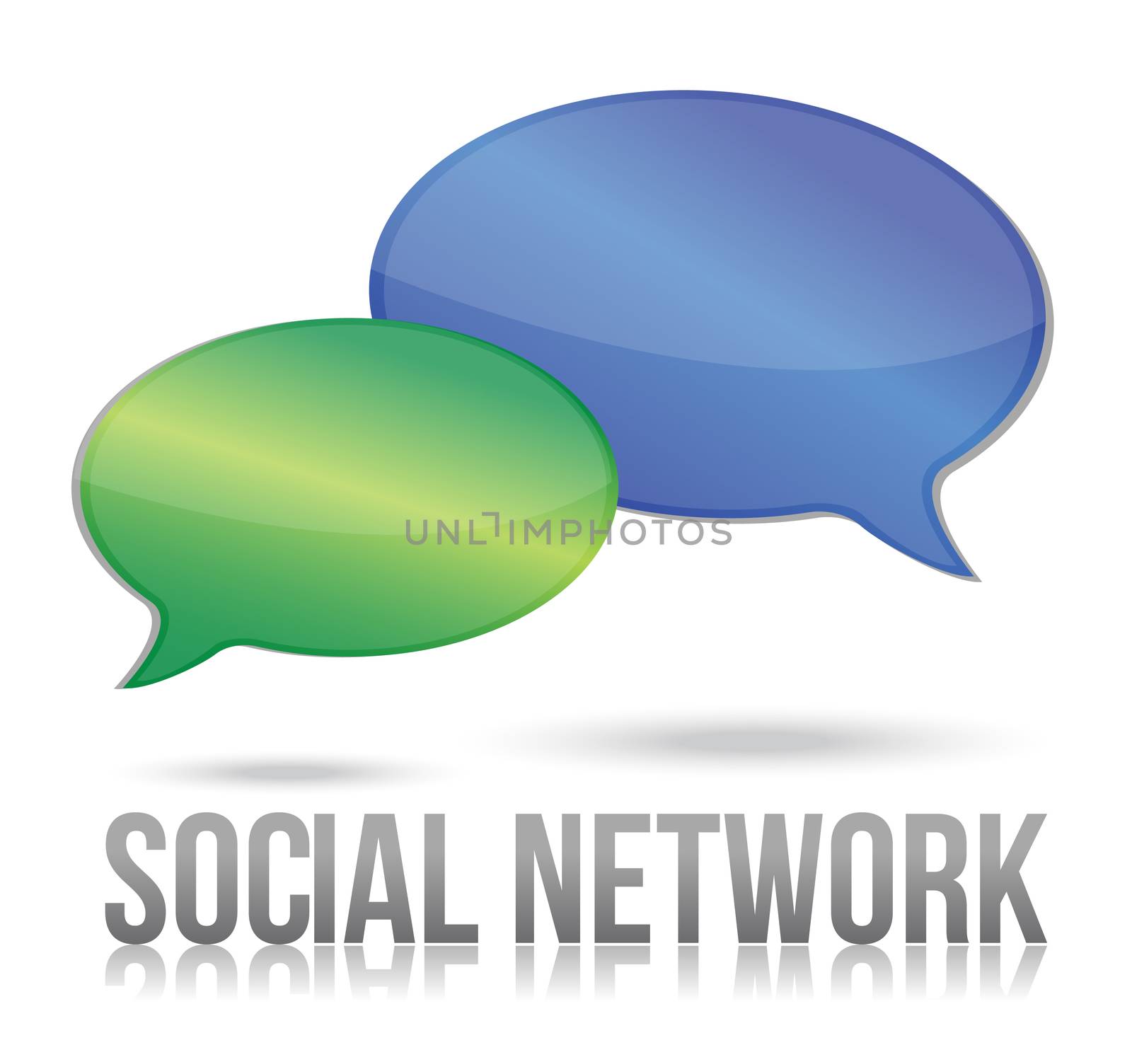 social network message bubble illustration design over white by alexmillos