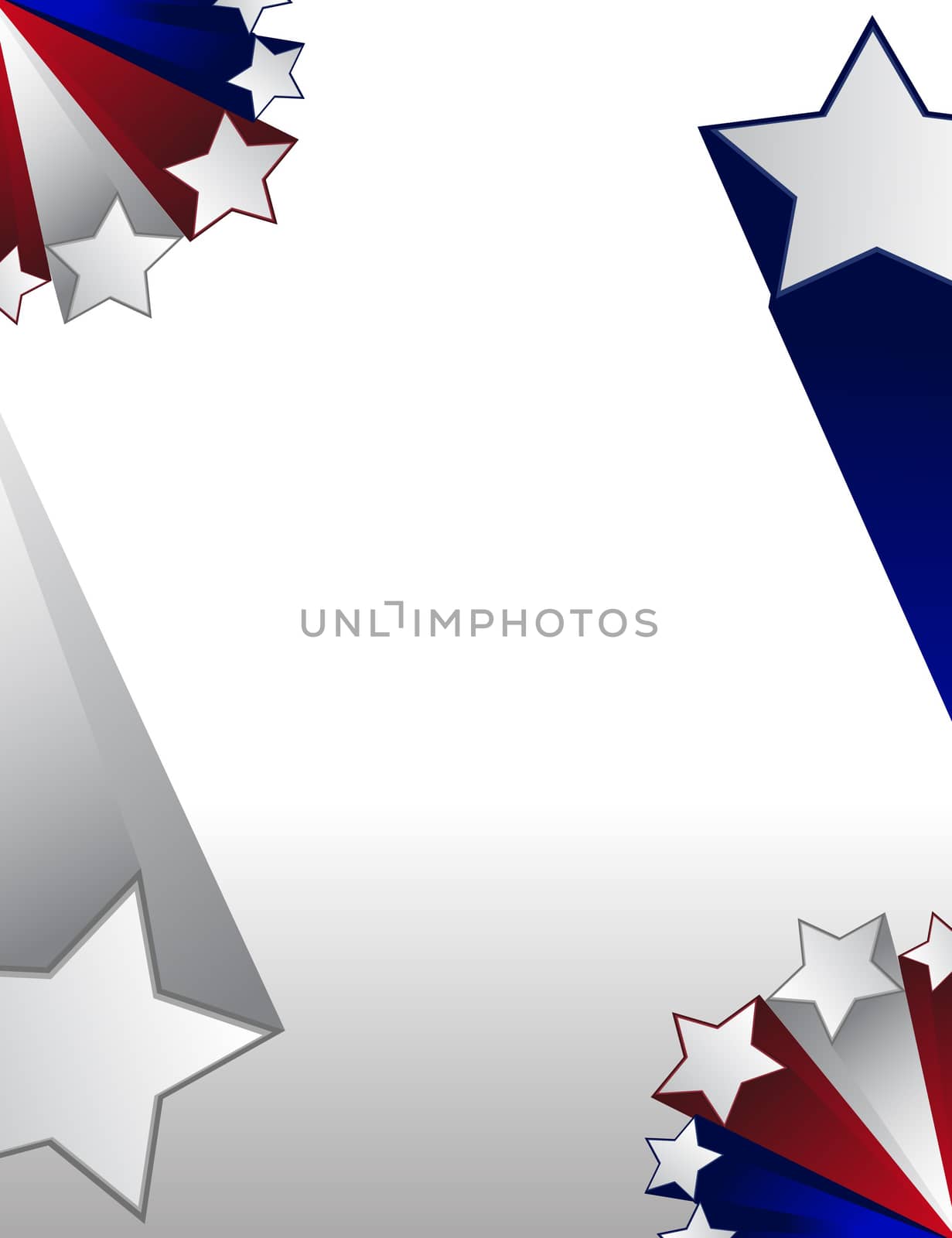 Red white and blue stars boarder over a gradient background.
