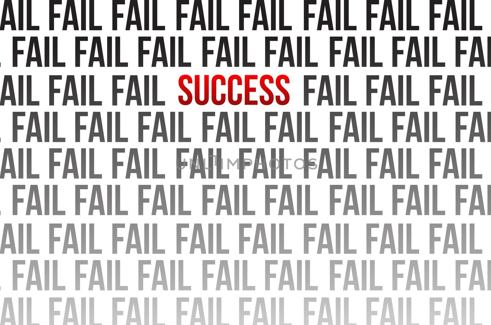 success around failure illustration design over white