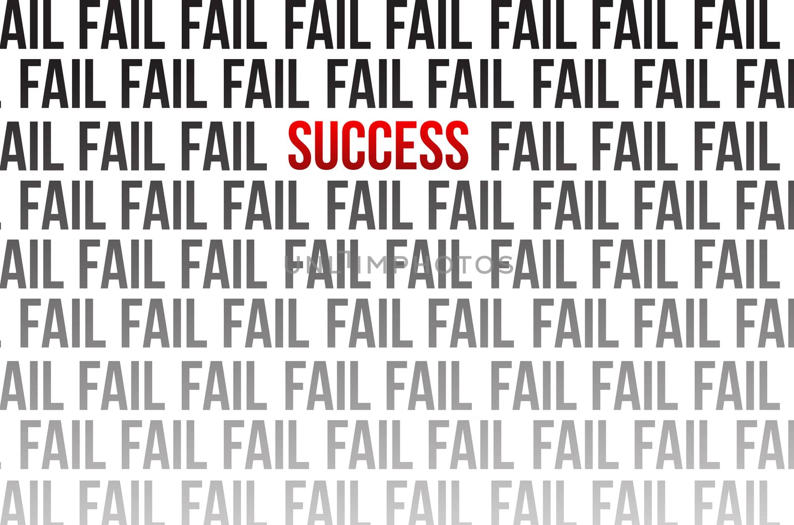 success around failure illustration design over white