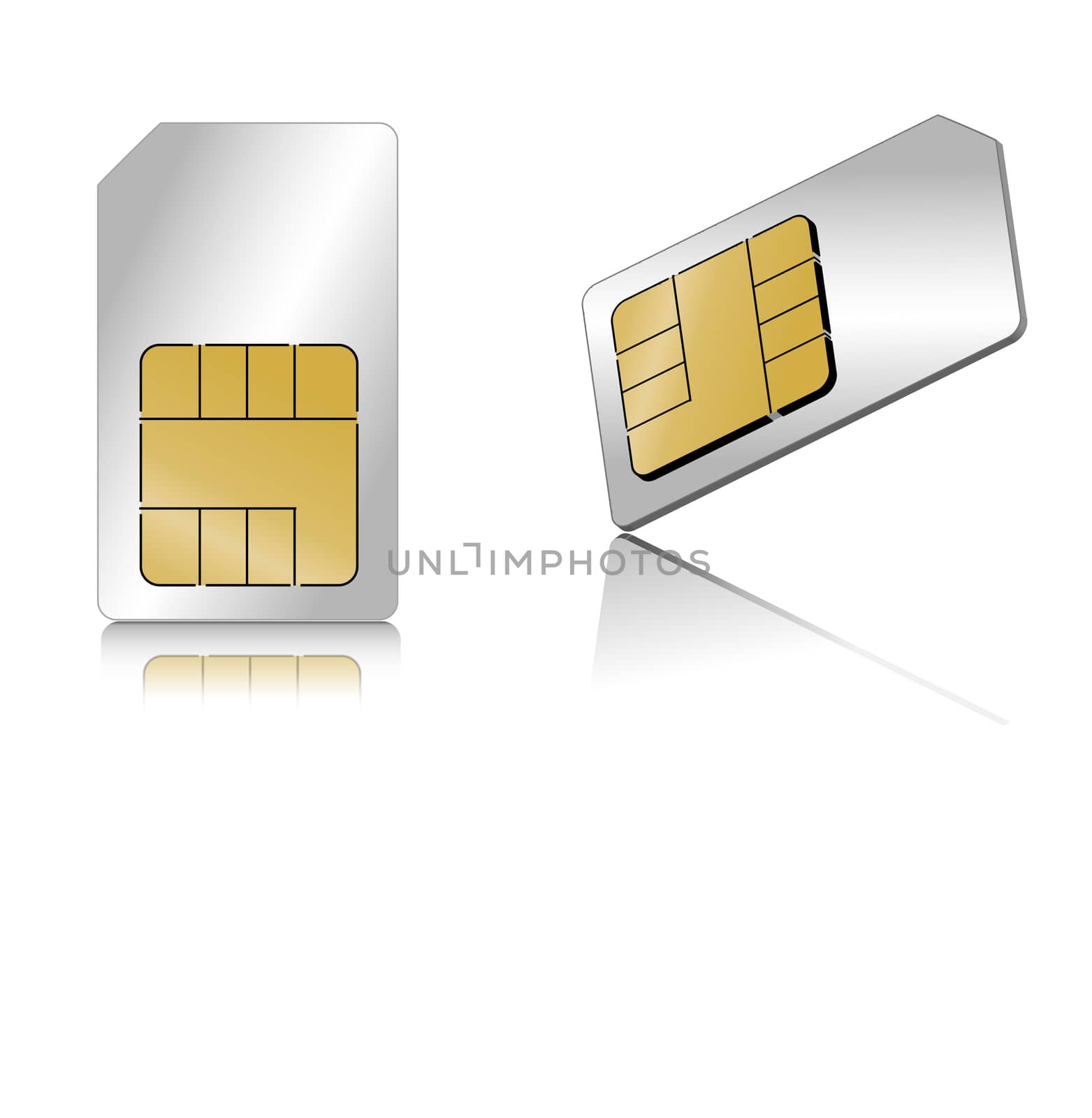 SIM card in different view angles by alexmillos