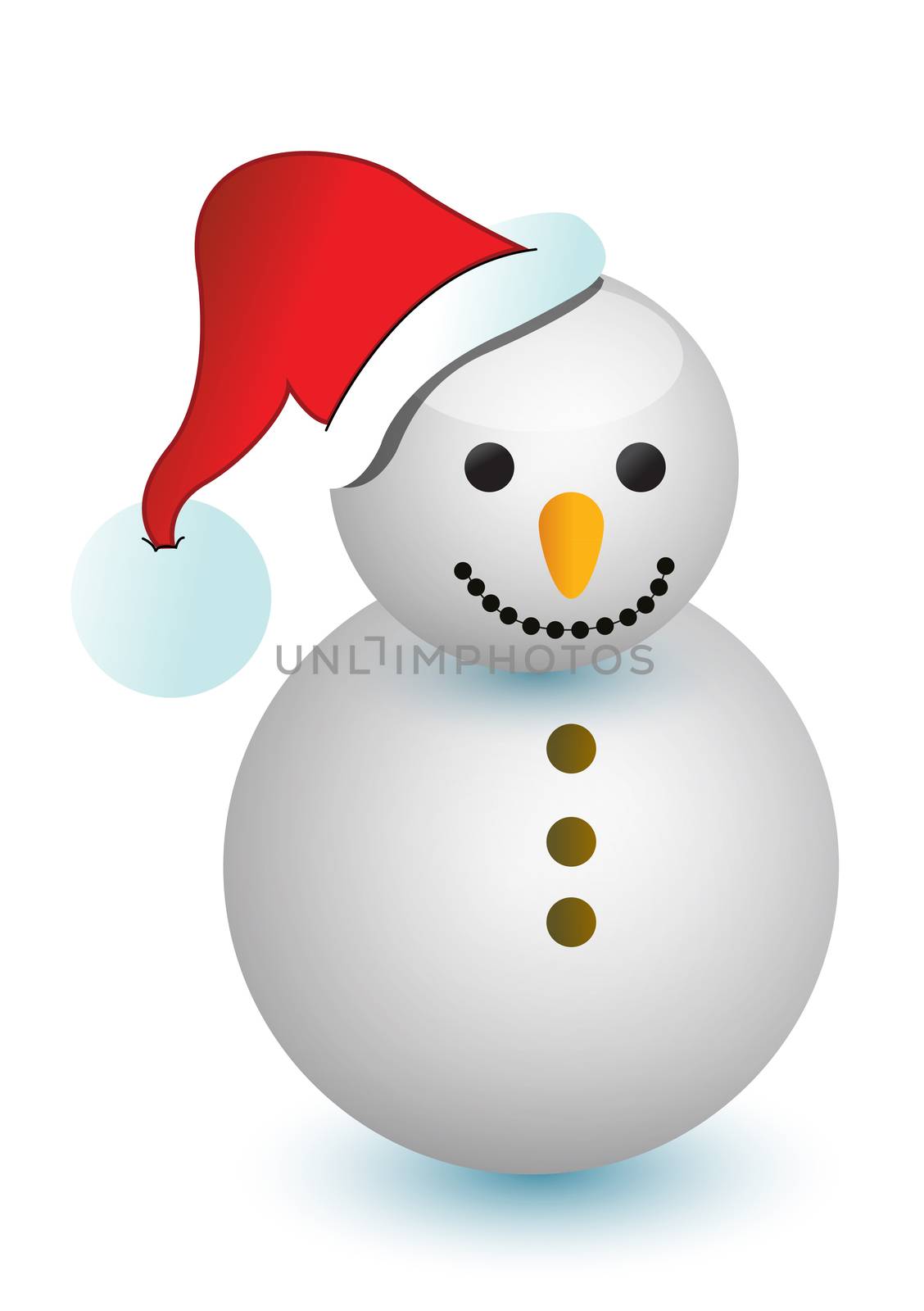 cute snowman on white background