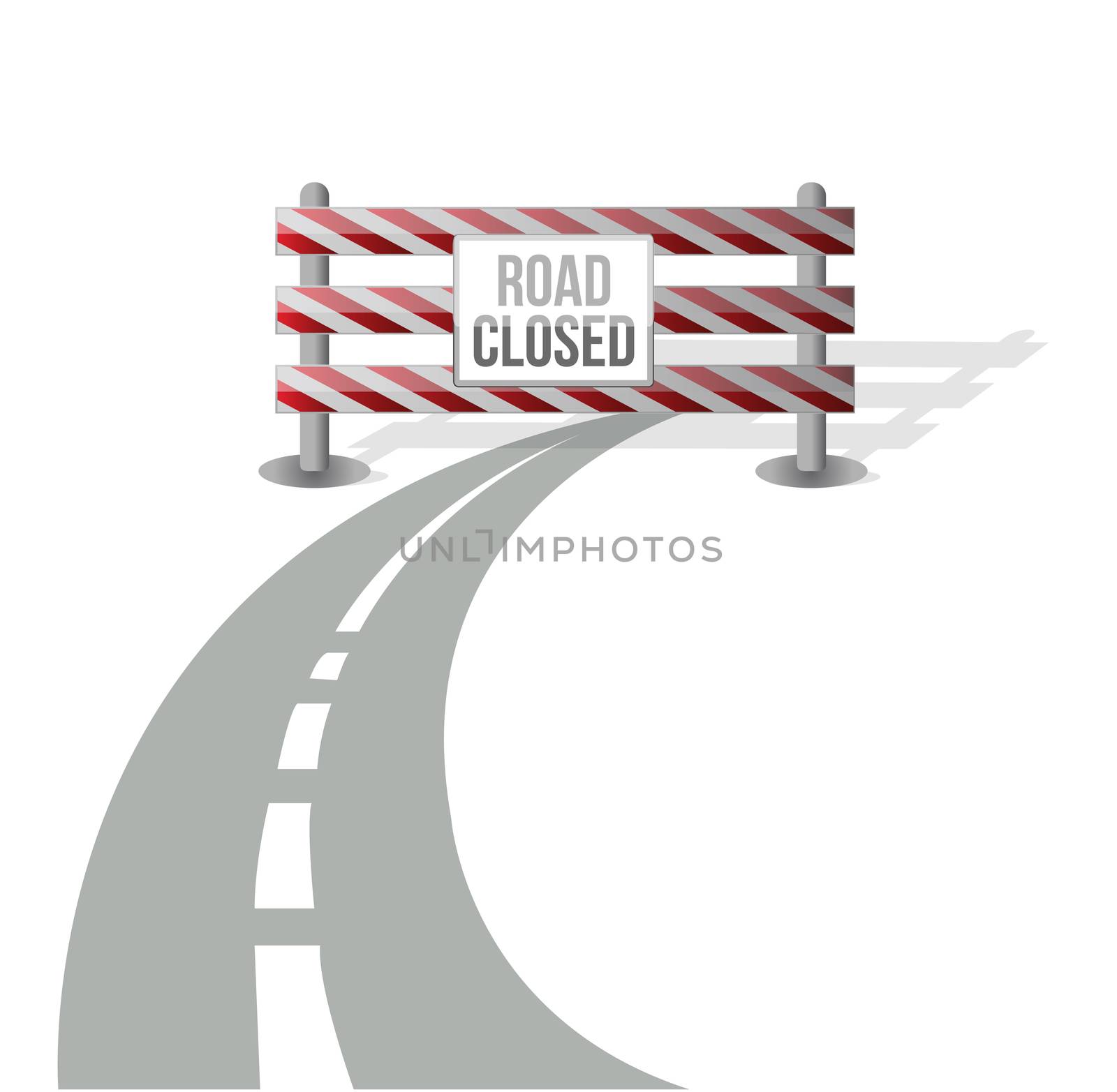 Closed road illustration design over white background