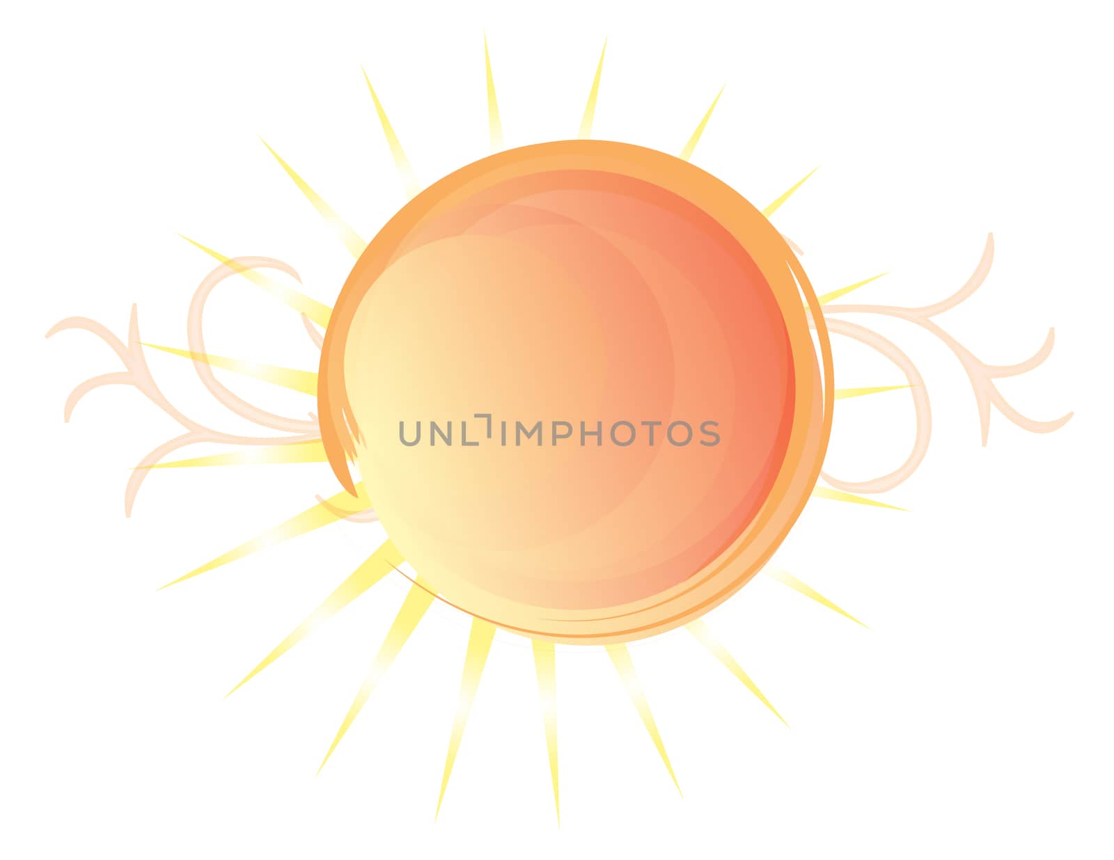 Stylish sun design isolated over a white background