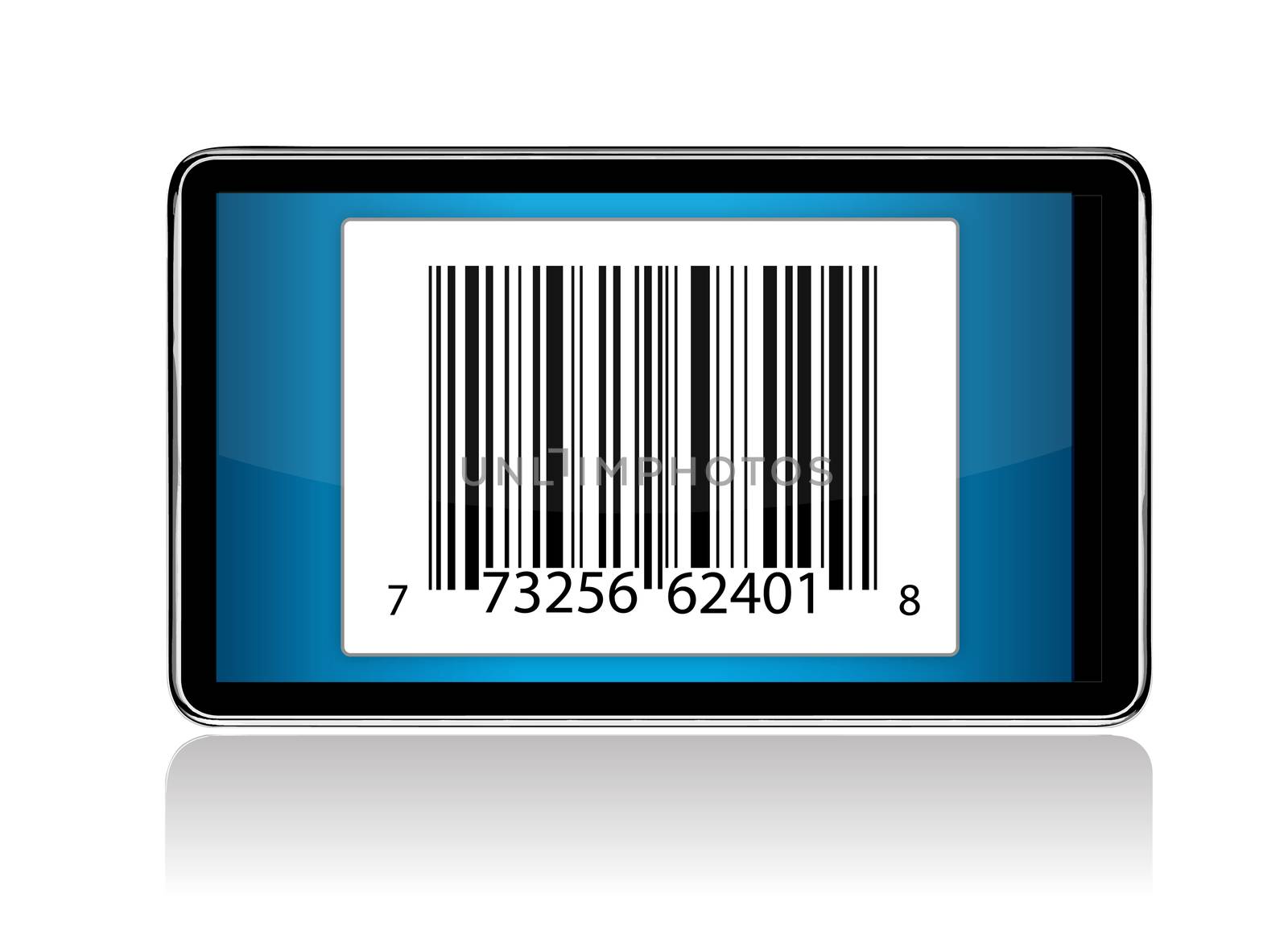 tablet with Barcode illustration design