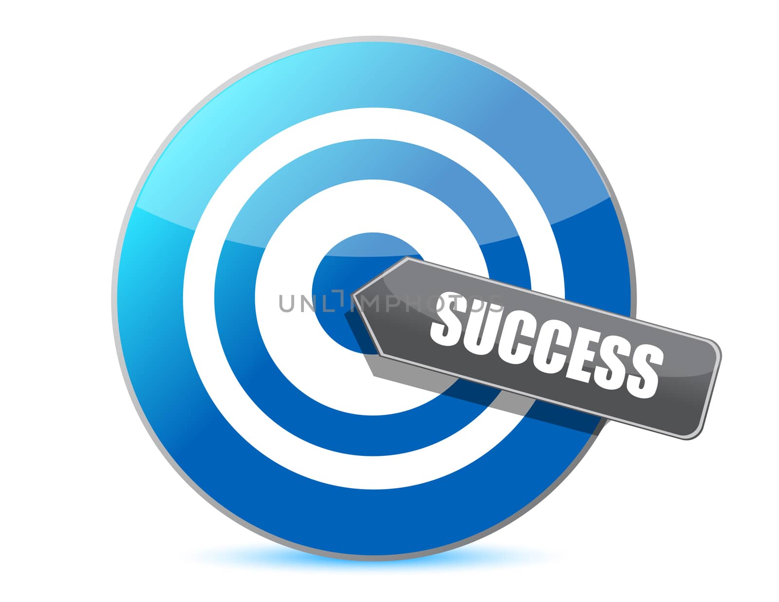 blue target success illustration design over white background