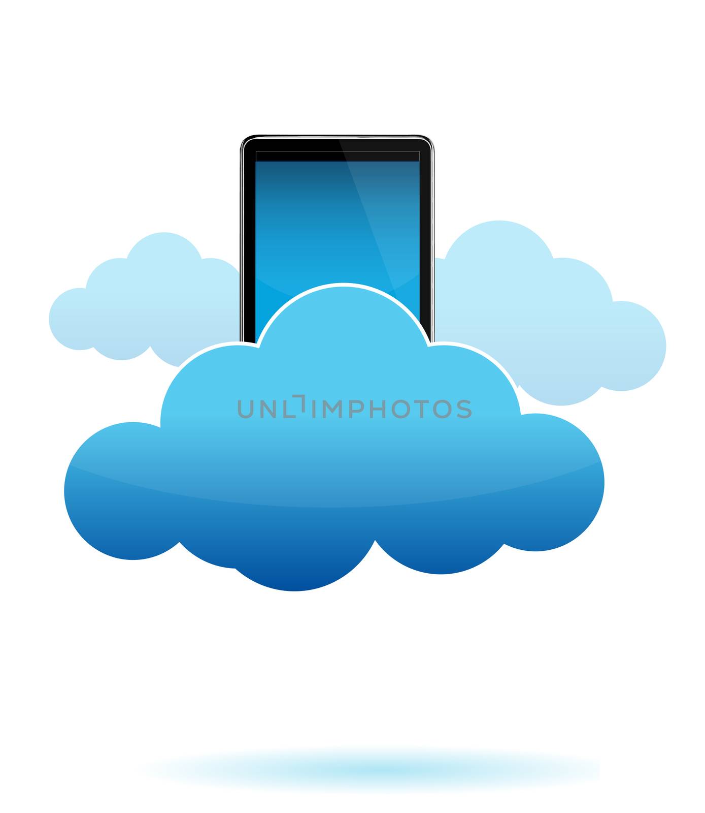 cloud computing with tablet computer