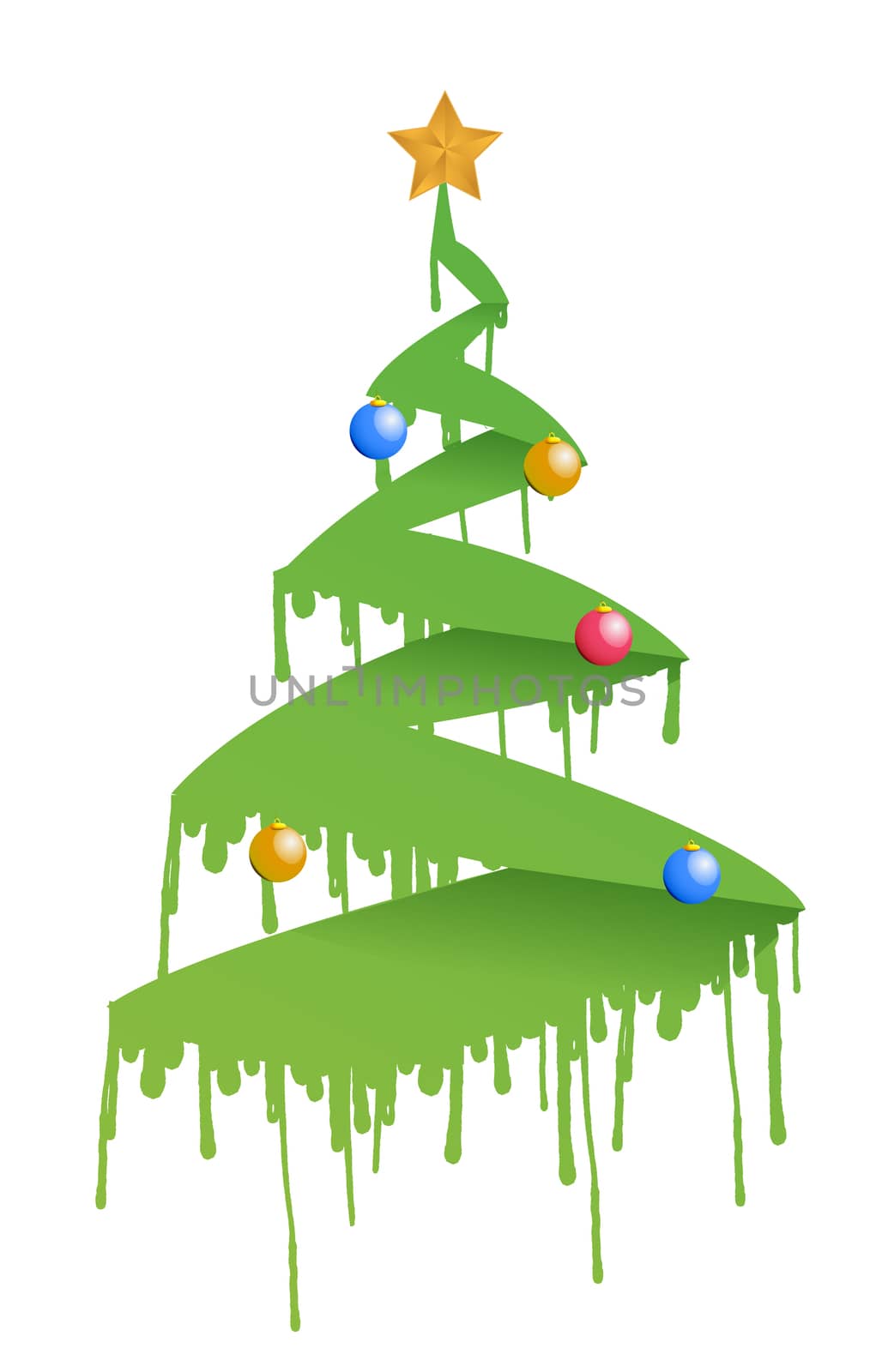 ink Christmas tree illustration design by alexmillos