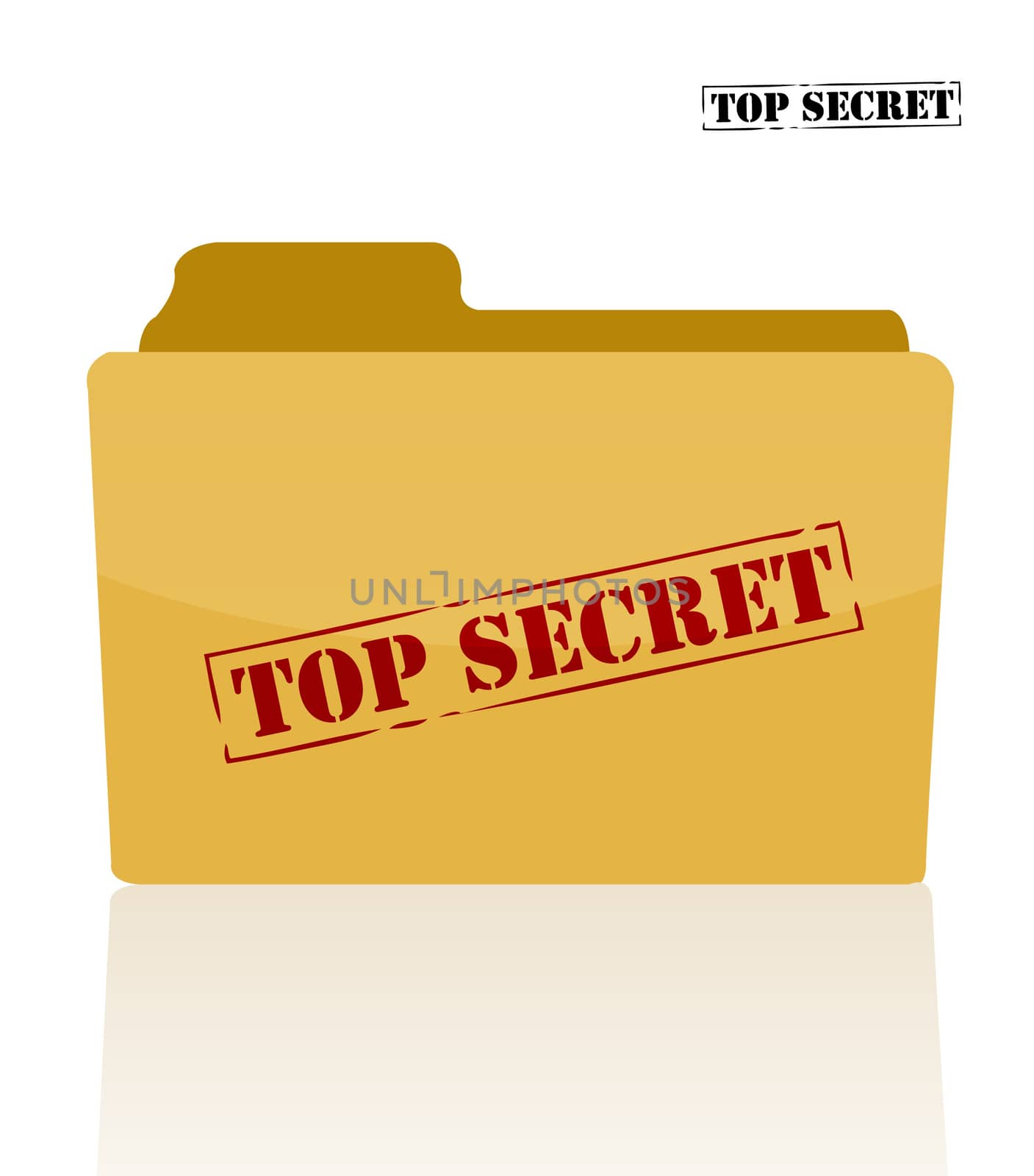 Secret document folder with top secret printed on face.