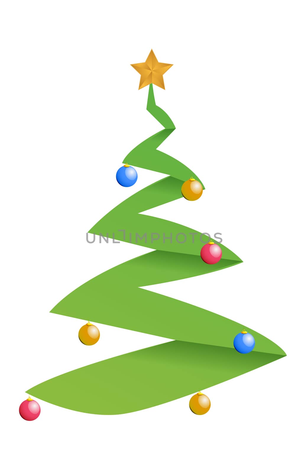 Modern Christmas tree illustration design