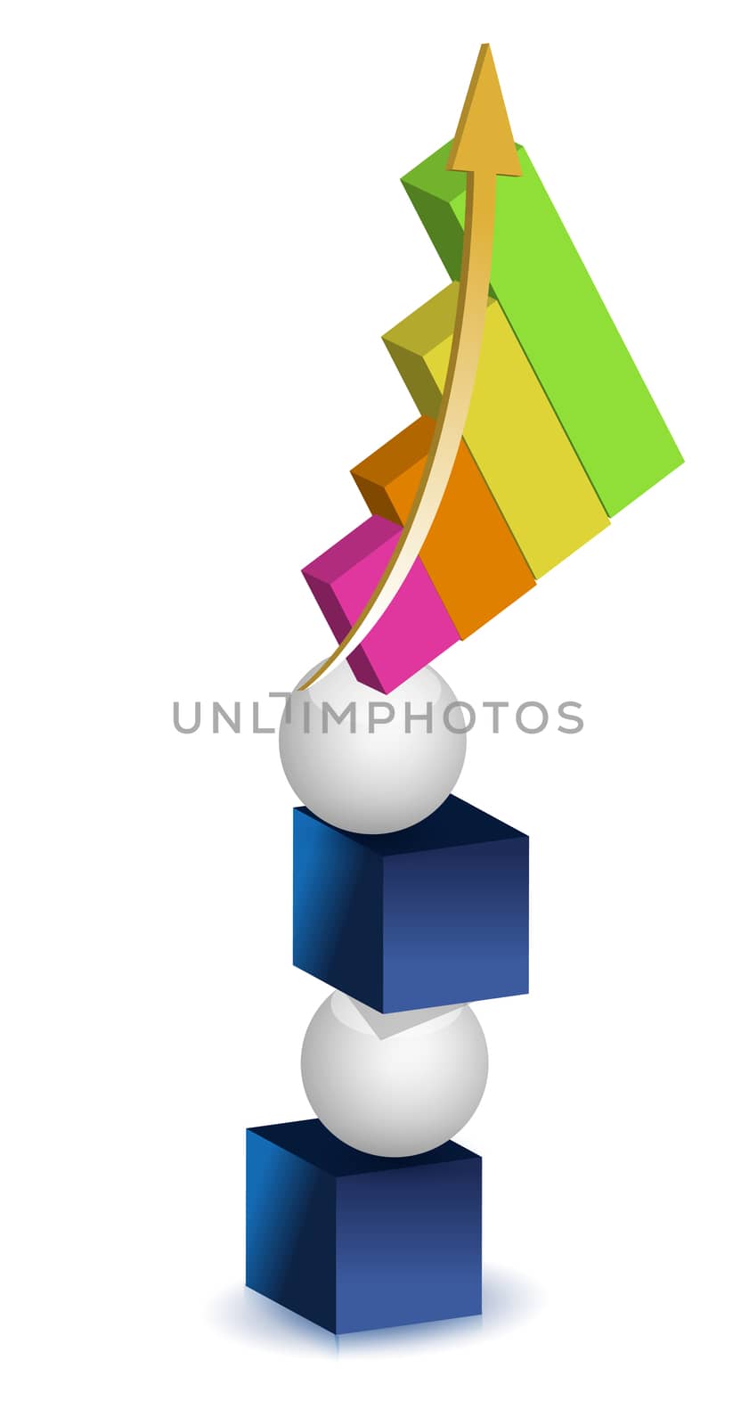 balancing graph illustration design over a white background by alexmillos
