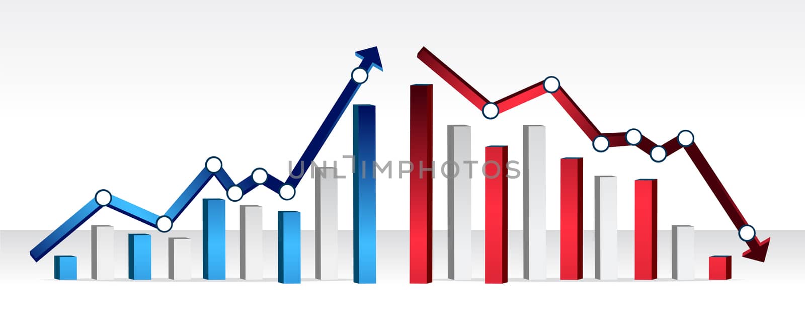 Up and down financial chart illustration design