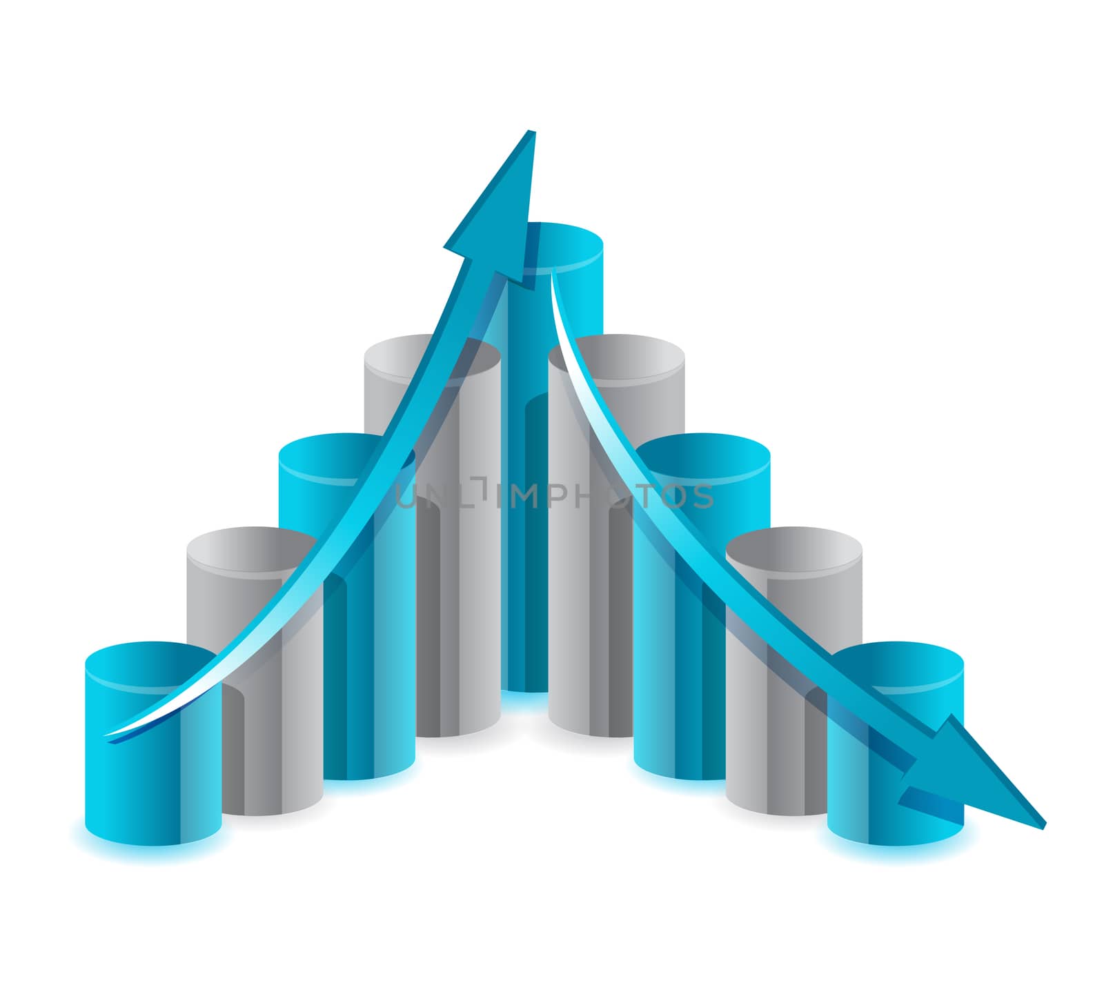 Up and down financial chart illustration design by alexmillos