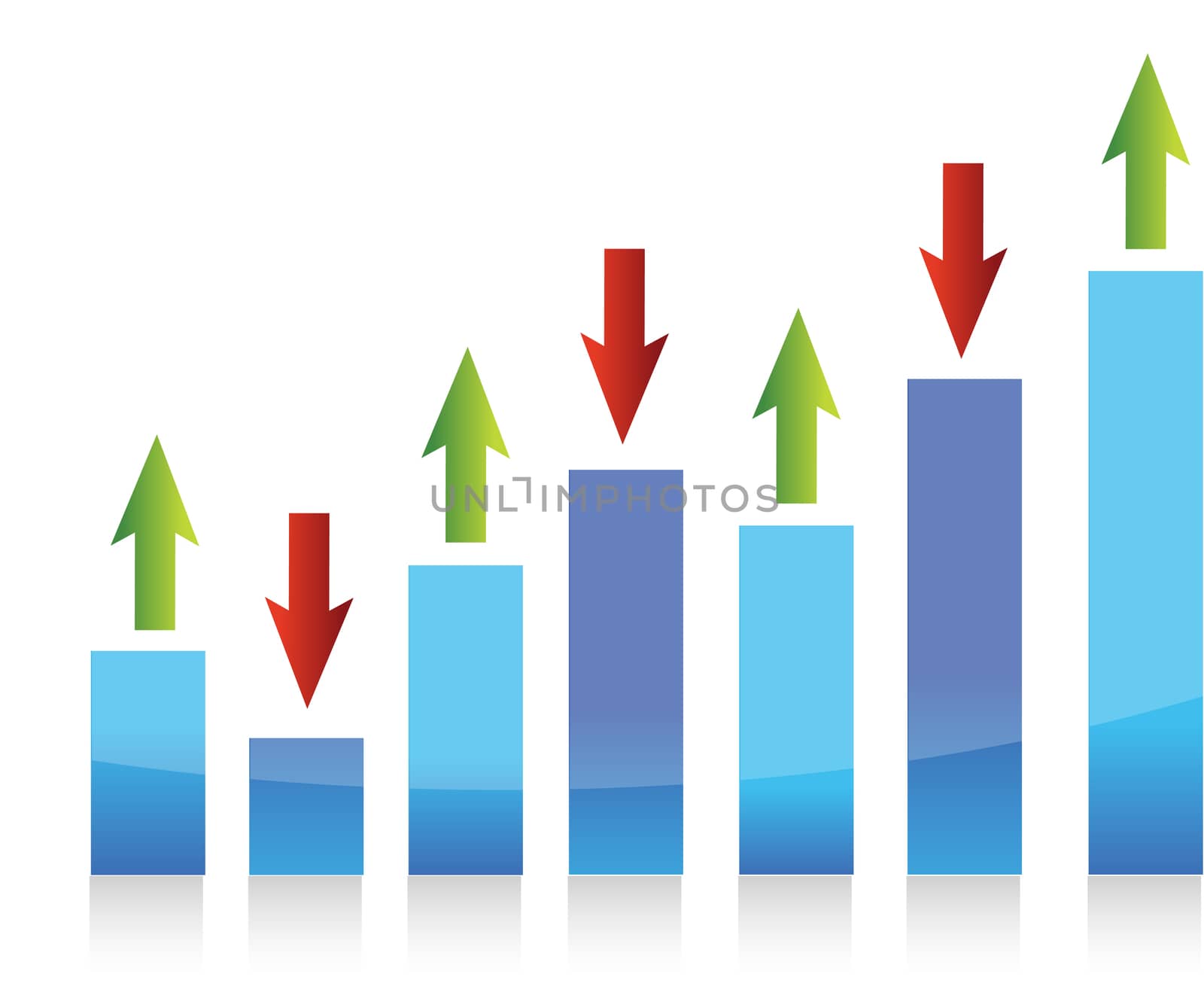 graph up and down arrows illustration design by alexmillos