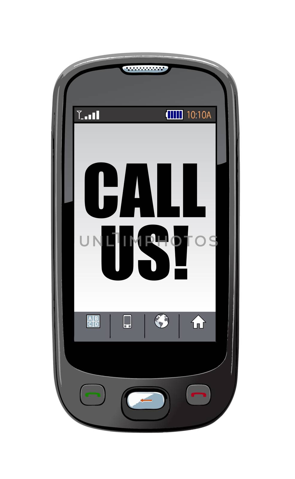 call us cellphone illustration design isolated over a white background