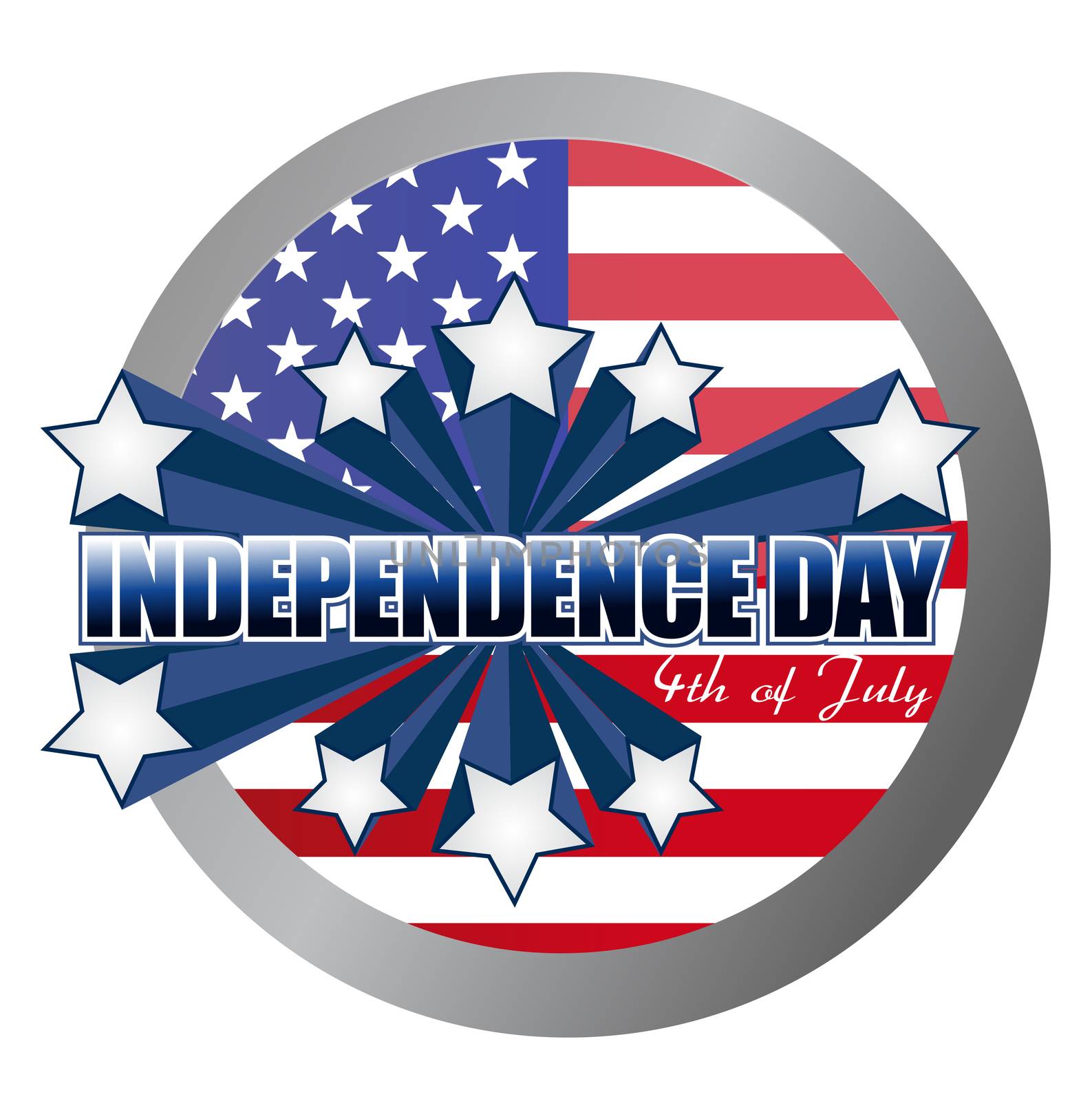 4th of july independence day seal illustration design by alexmillos