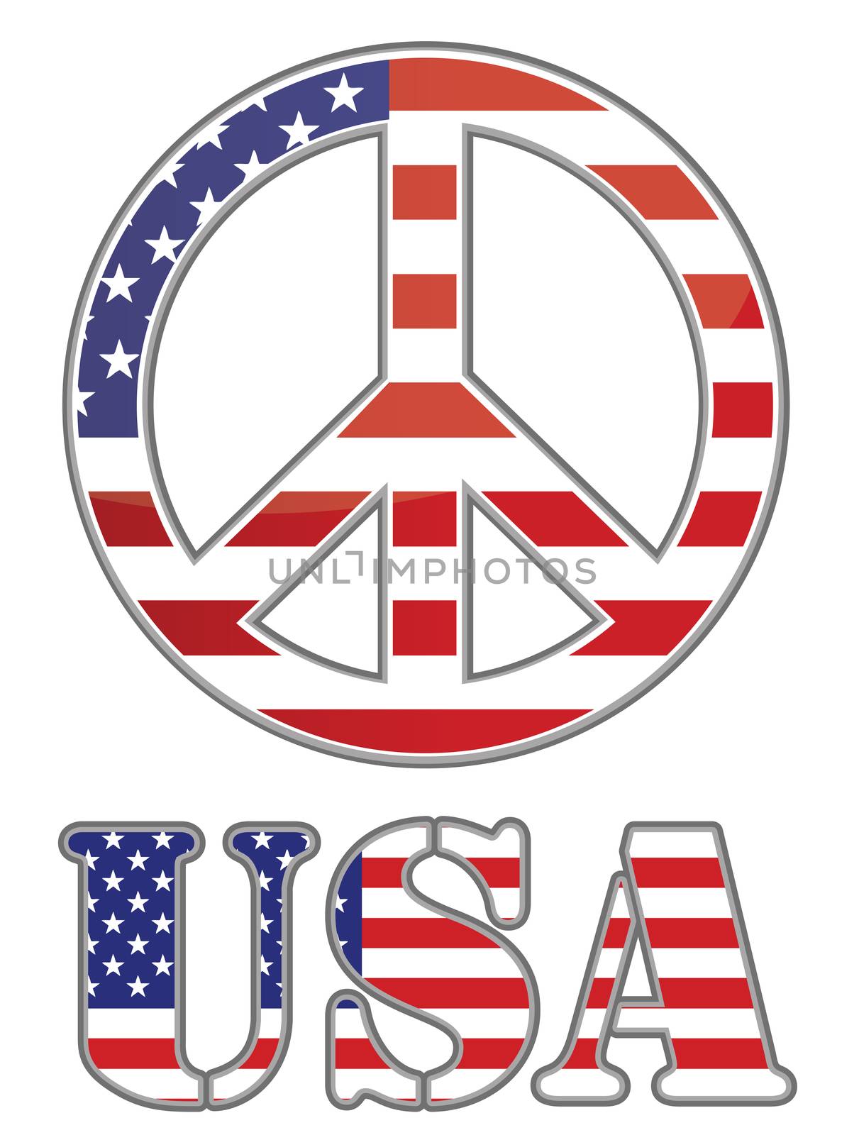 United states peace sign on white background. Vector file available / United states peace sign