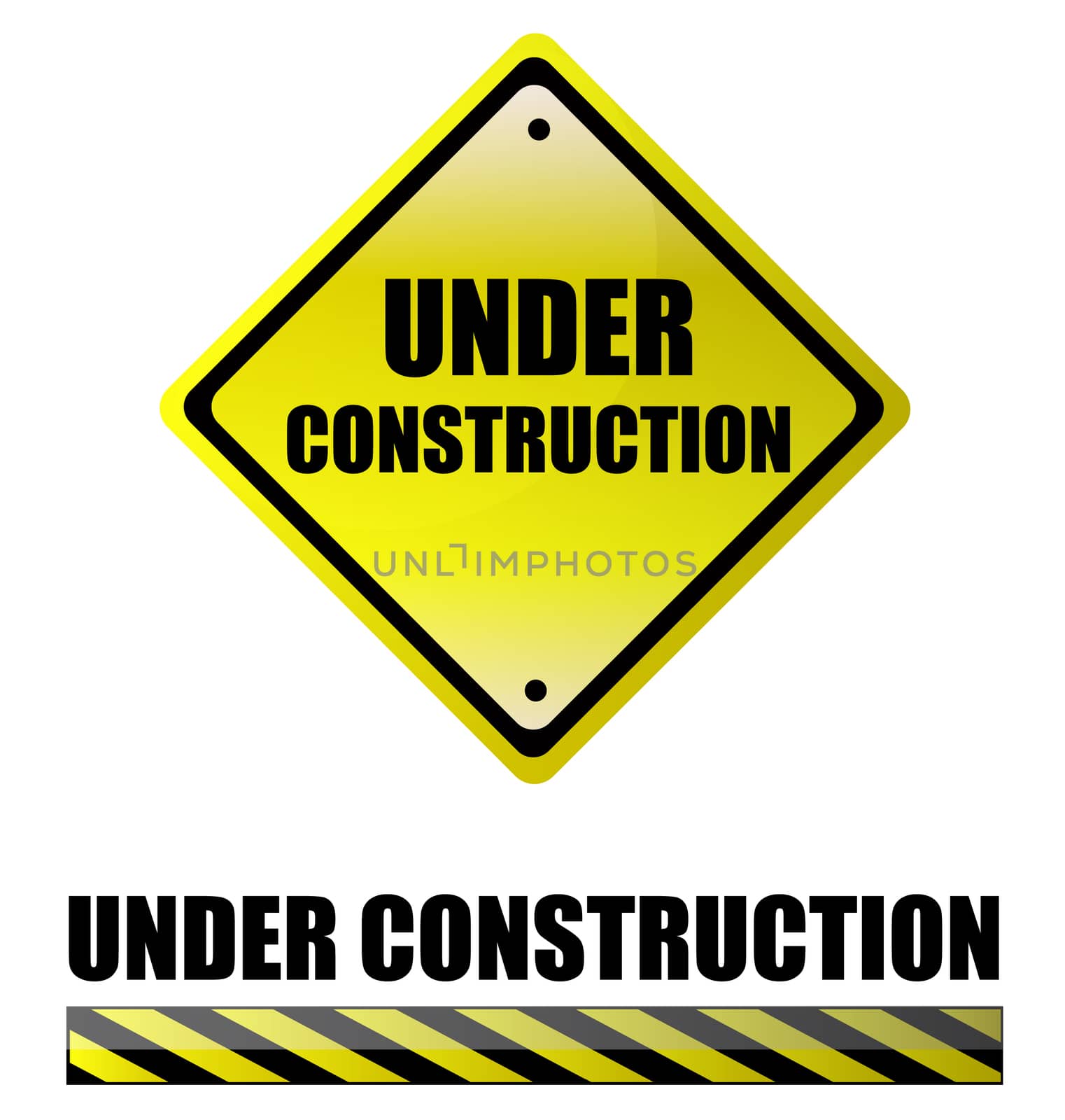 Under construction signs.