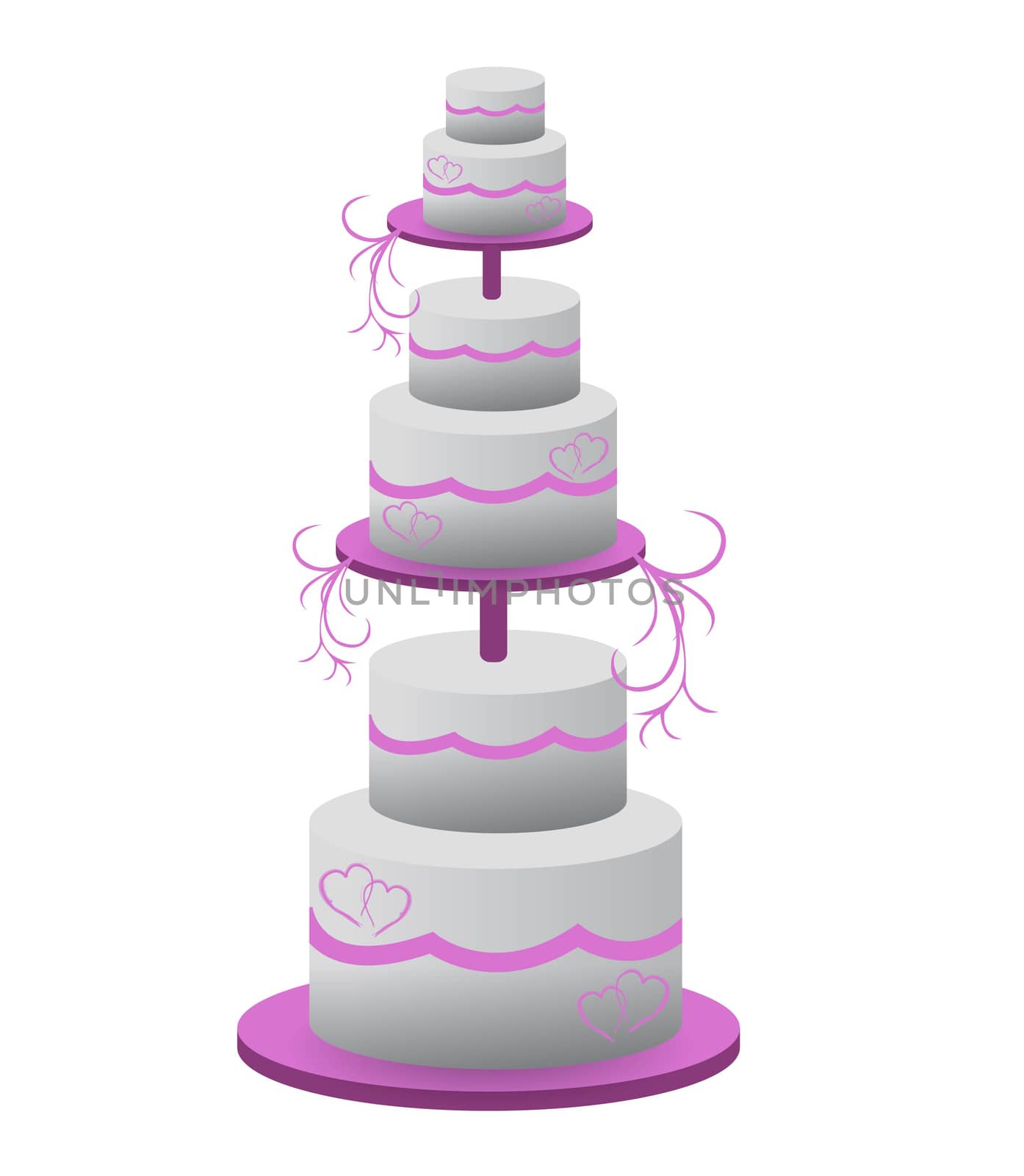 Wedding cake illustration design isolated over a white backgroun by alexmillos