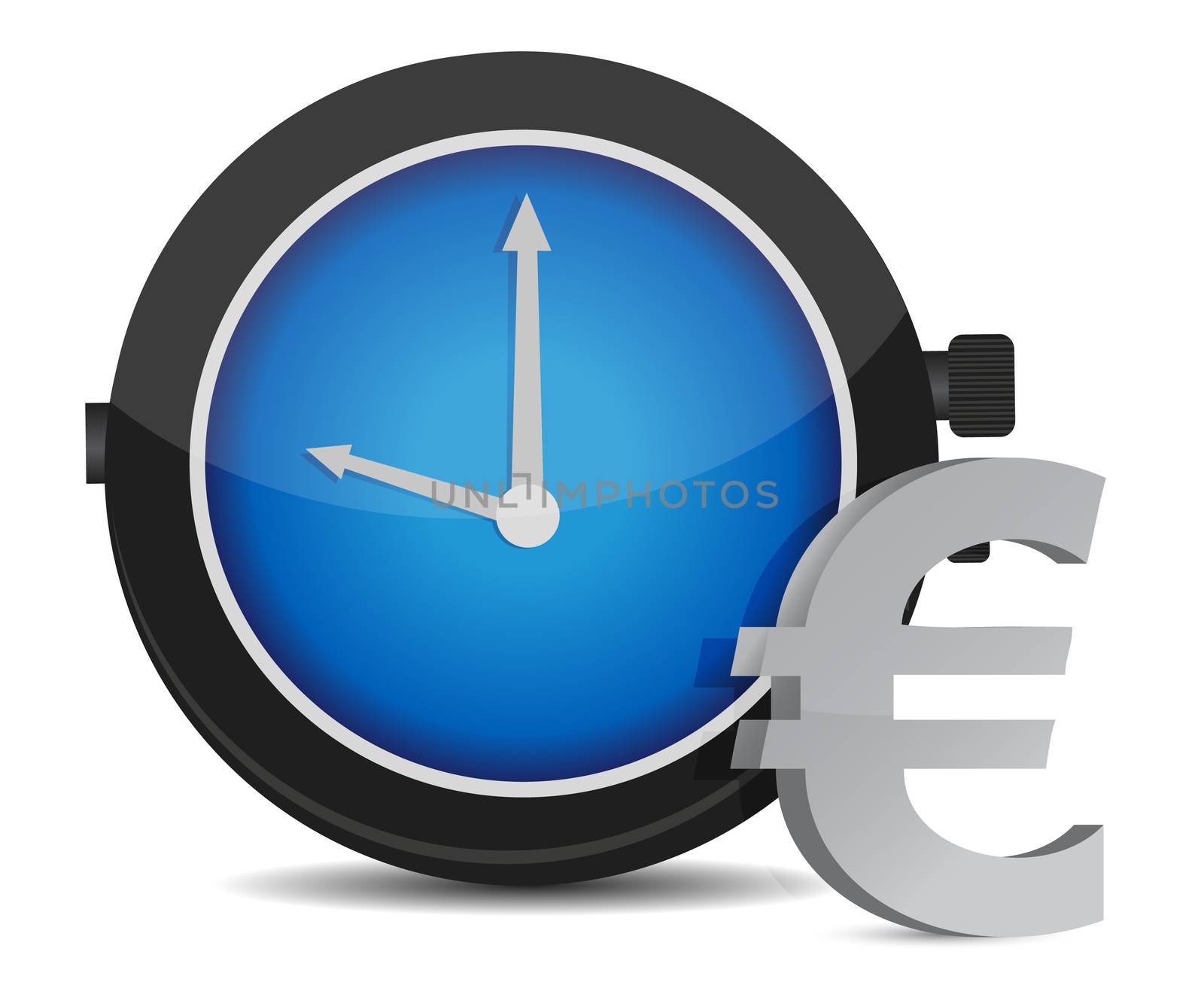 Time is money euro concept illustration on white