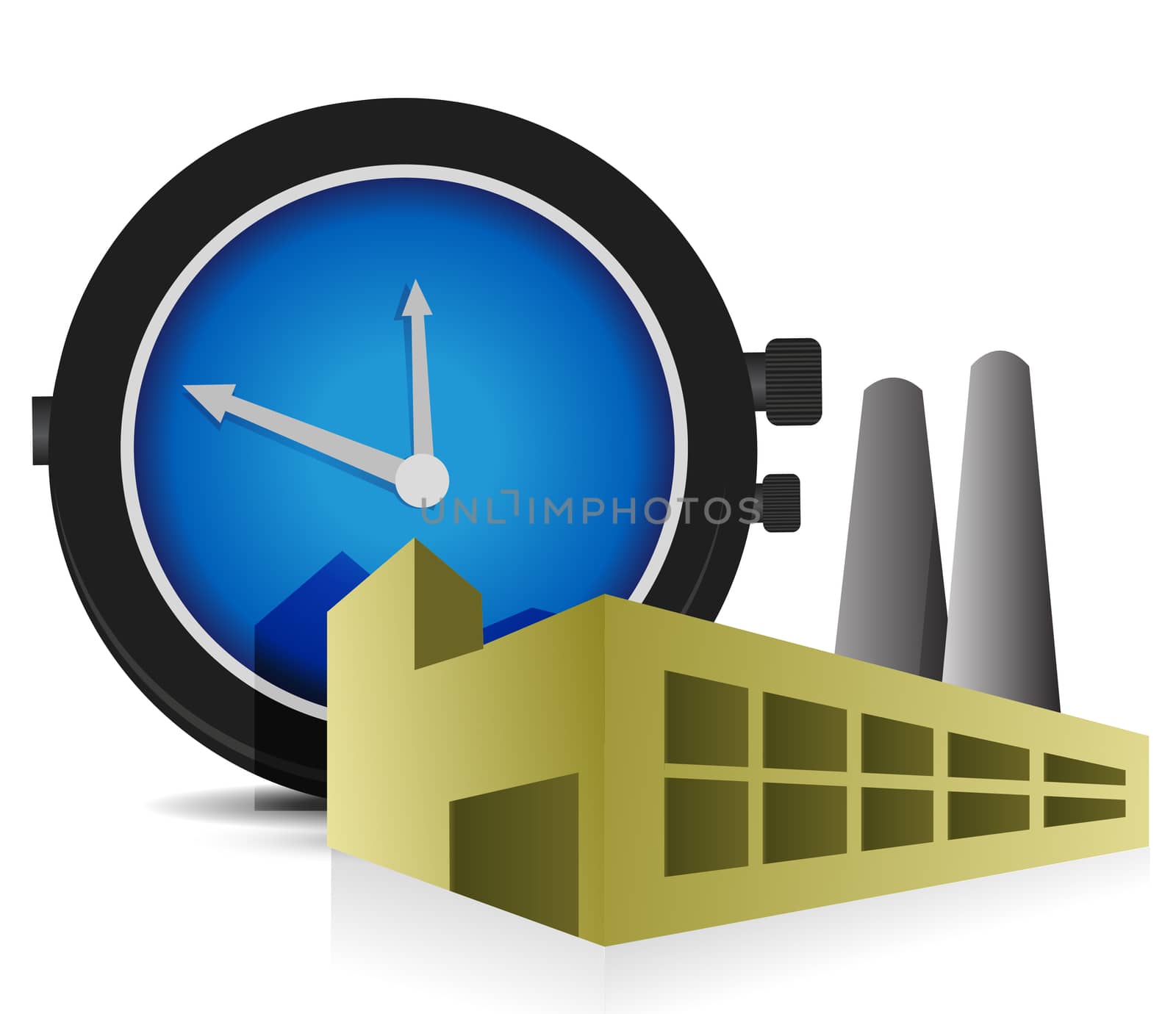 time Factory illustration design over a white background by alexmillos