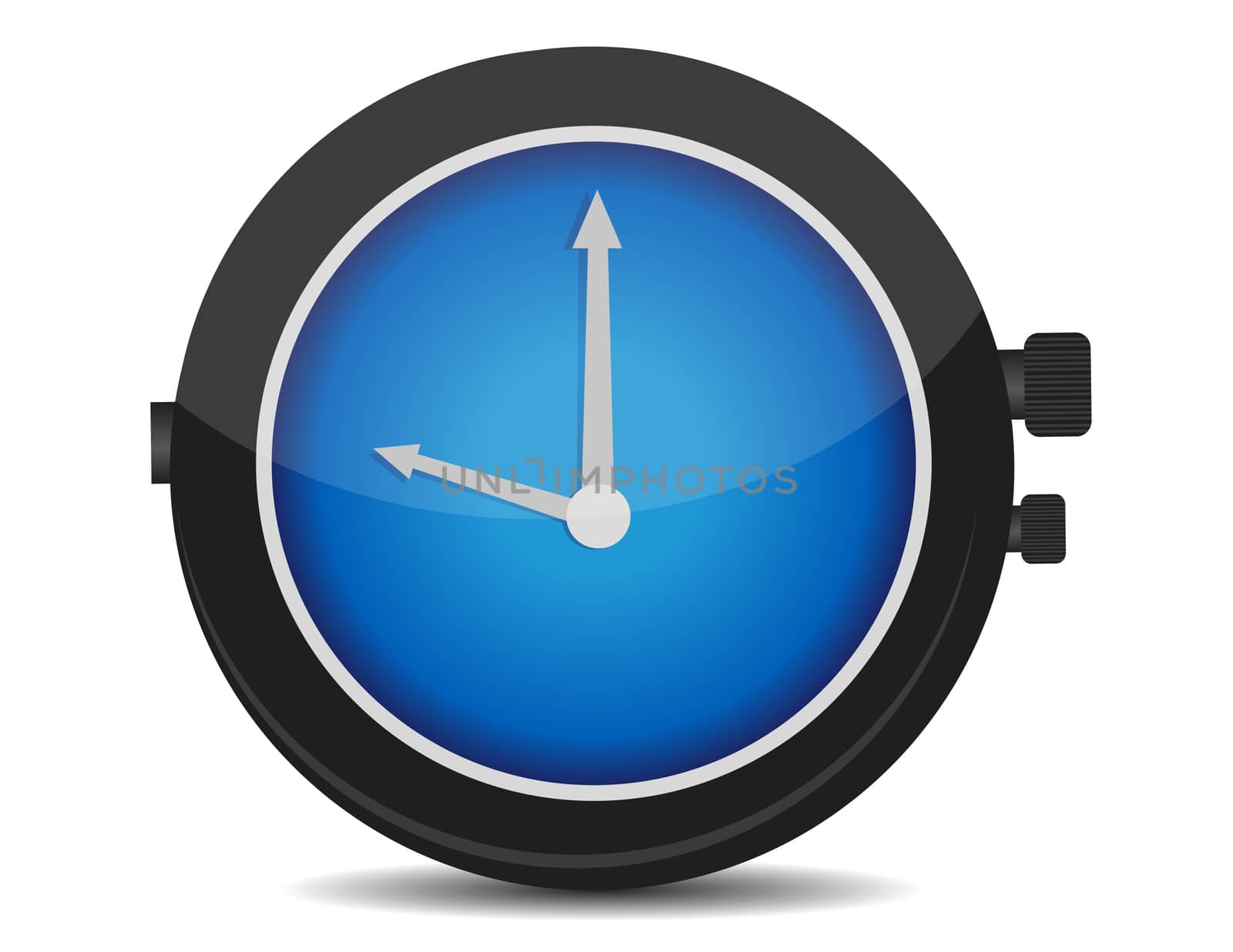 classic blue and black watch isolated over a white background