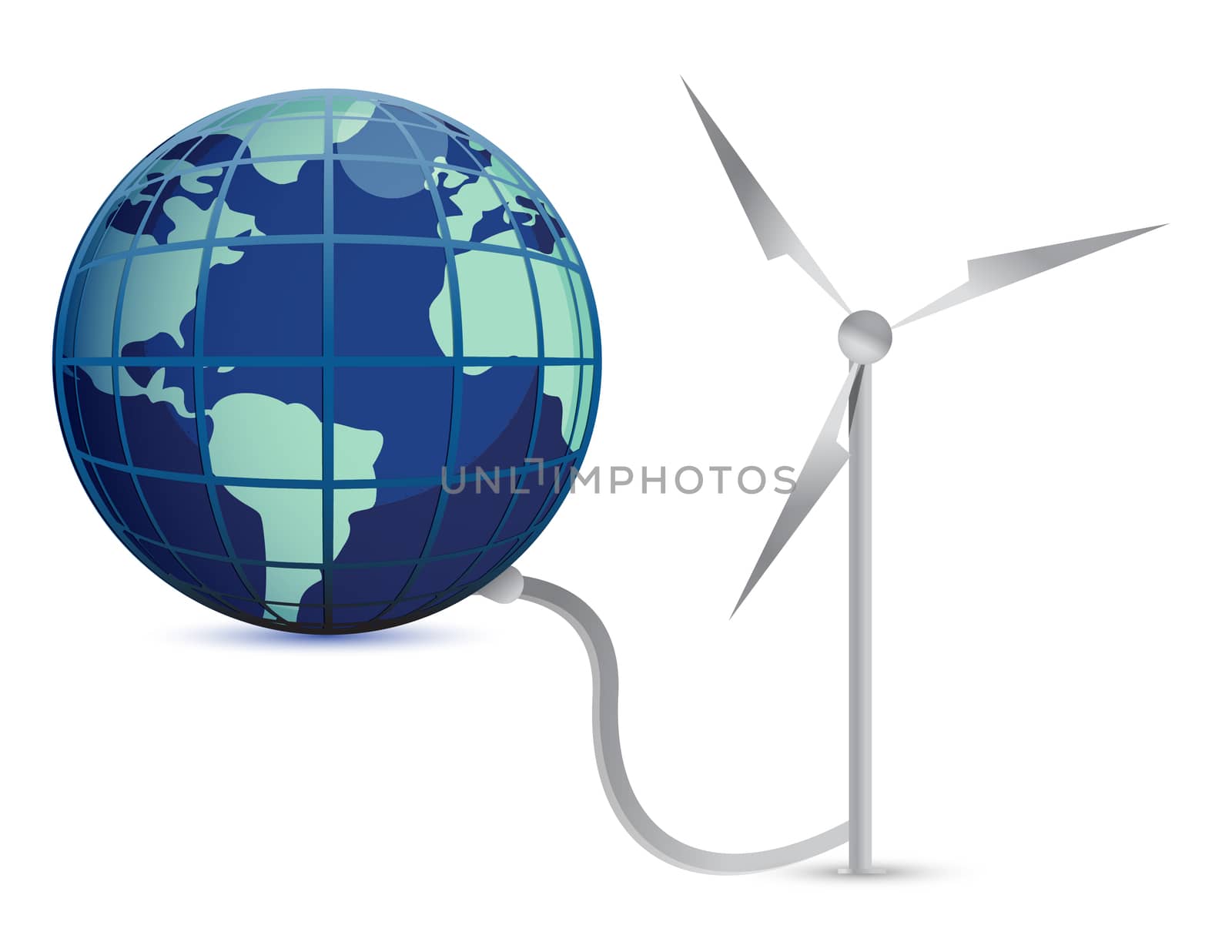 Wind Energy illustration concept design over white