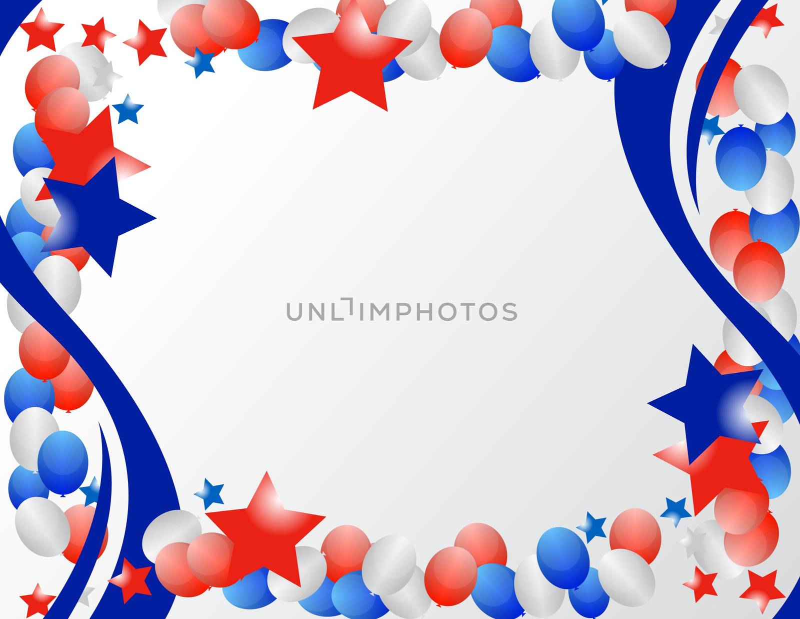 Illustrated stars and ribbons for patriotic background by alexmillos