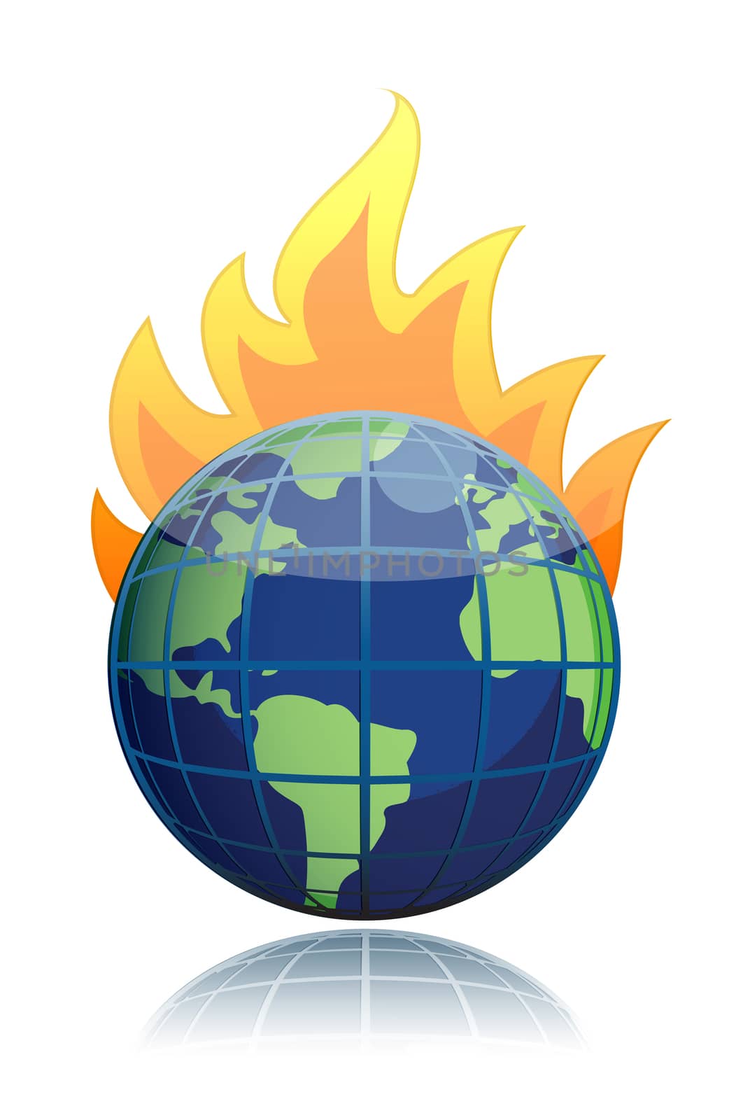 burning globe illustration design icon by alexmillos