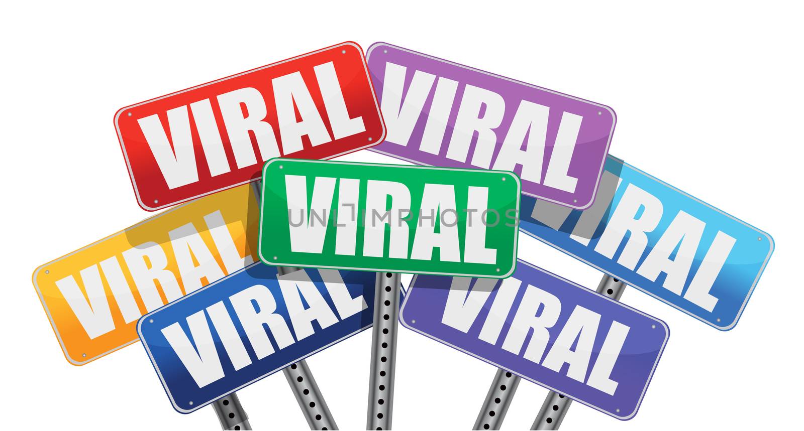 Viral marketing signs concept design on white background
