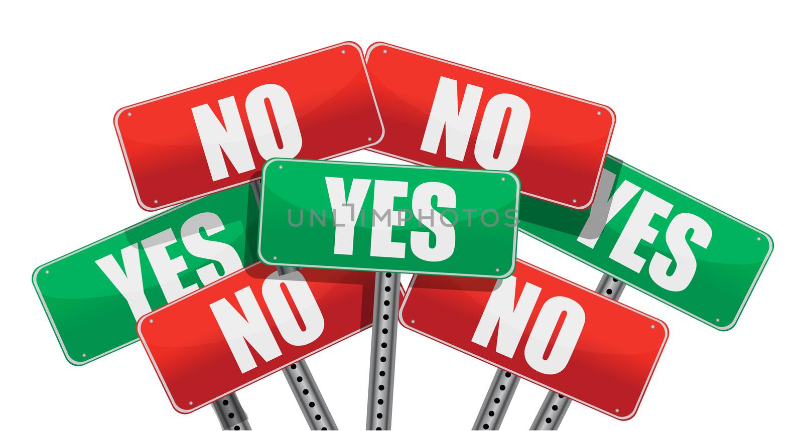 yes and no signs illustration design
