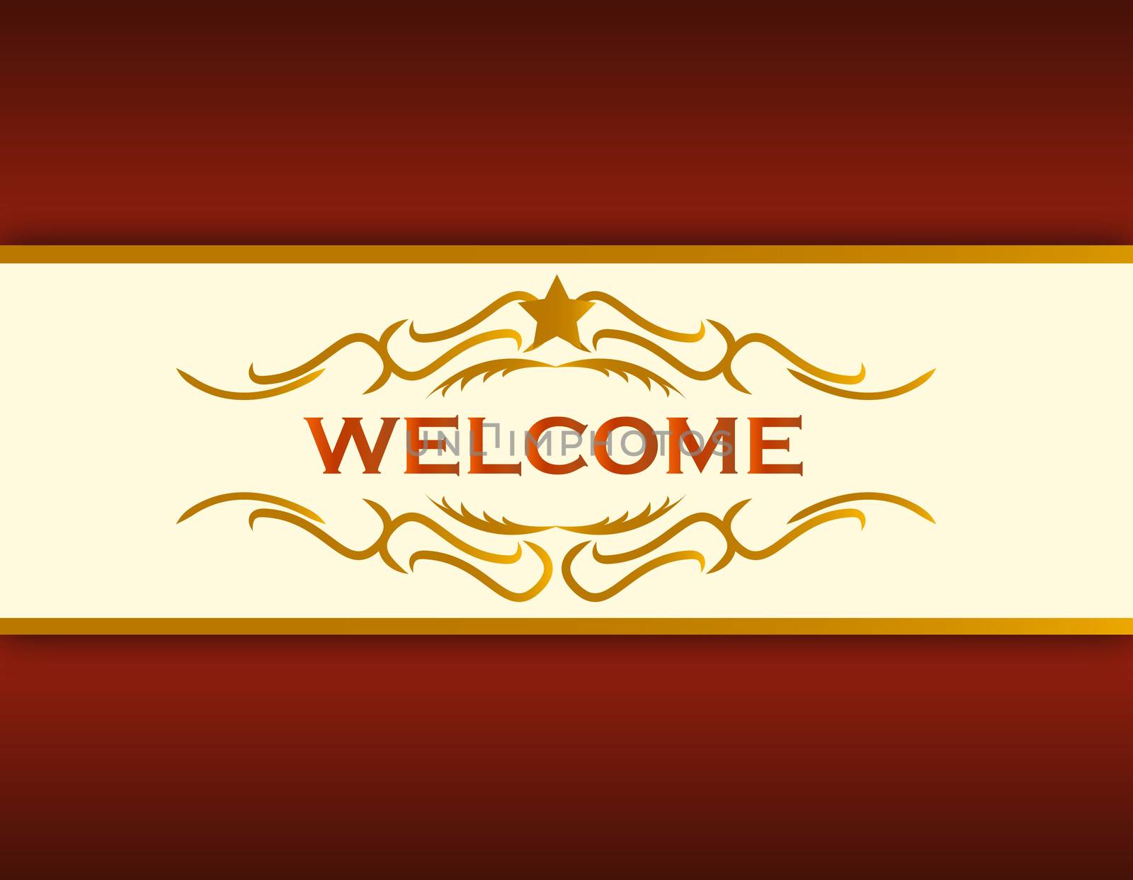 welcome illustration background gold design