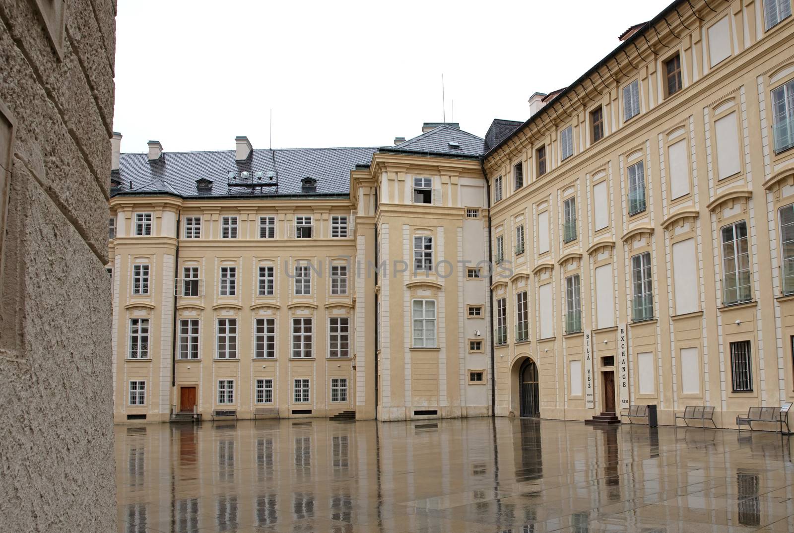 Prague, Czech Republic on july 8, 2020: Courtyard of the New Roy by michaklootwijk