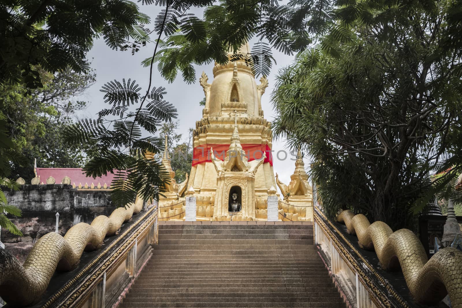 Stairs to Wat Sila Ngu temple, on Koh Samui, Thailand. by Arkadij