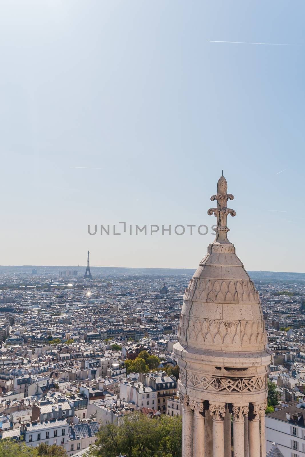 View of Paris from Sacre Coeur viewpoint, French architecture. Paris, France