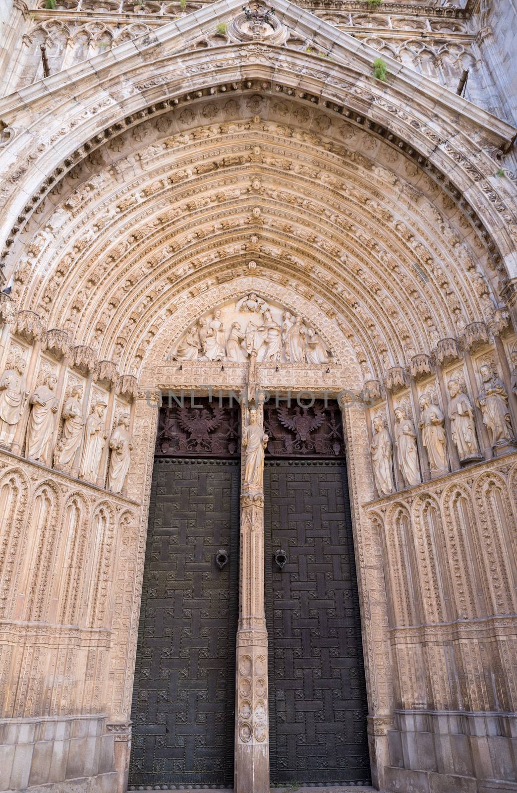 Toledo, Castilla la Mancha, Spain. Door of the Toledo cathedral