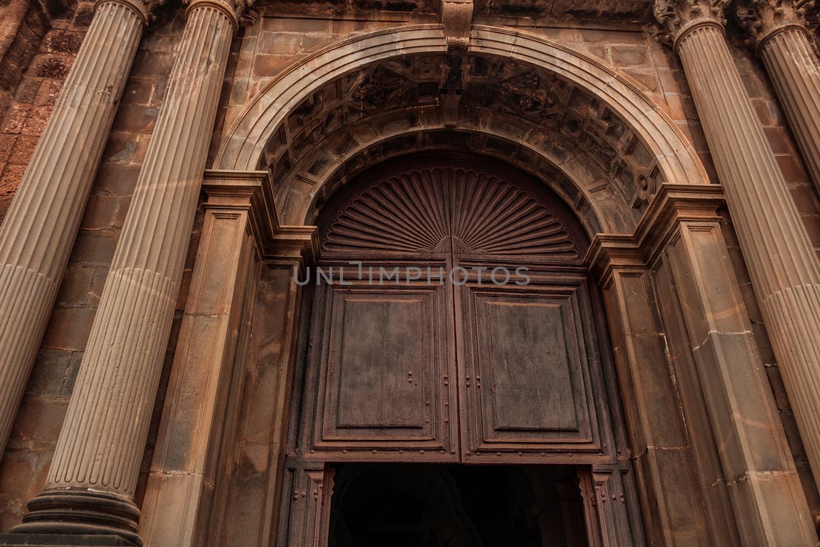 Entrance to Basilica of Bom Jesus in Old Goa, India