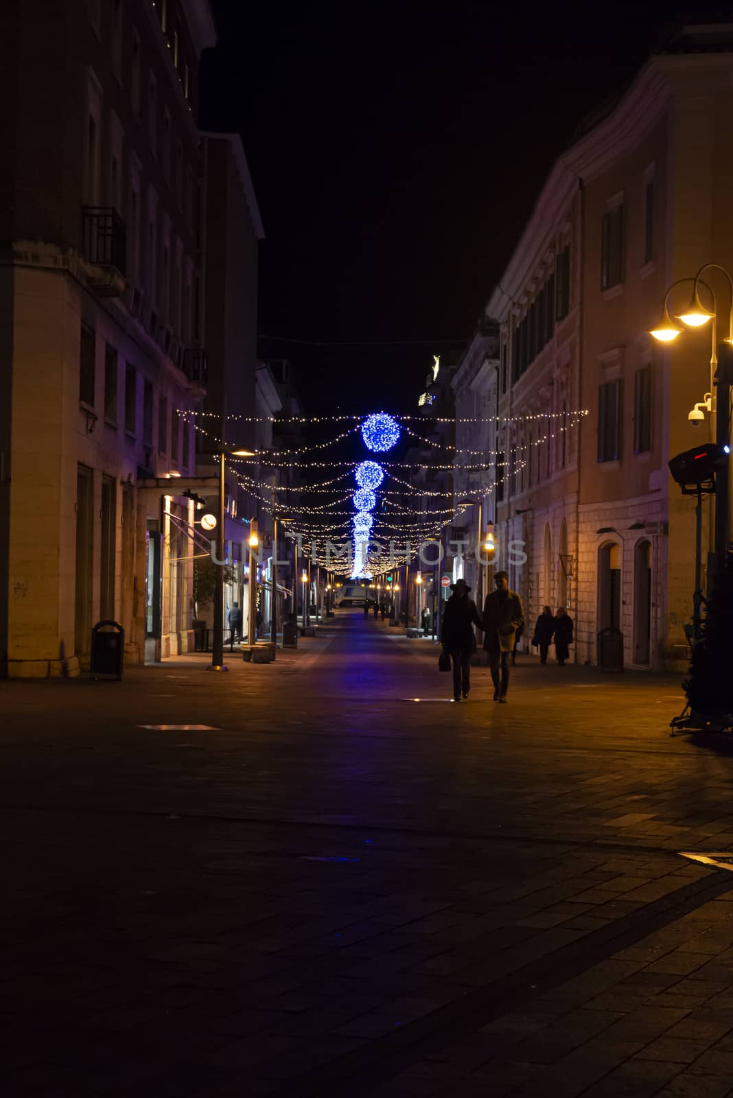 Christmas decorations in the city with light strips and projections by carfedeph