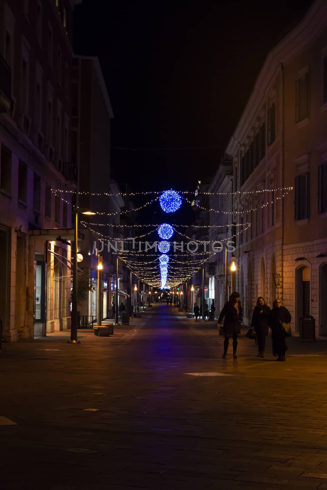 Christmas decorations in the city with light strips and projections by carfedeph