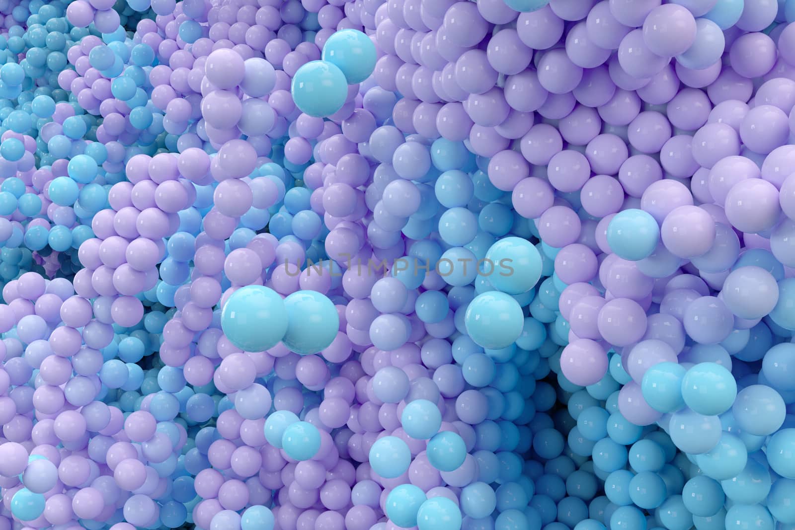 Glossy balls gather together, abstract background, 3d rendering. by vinkfan