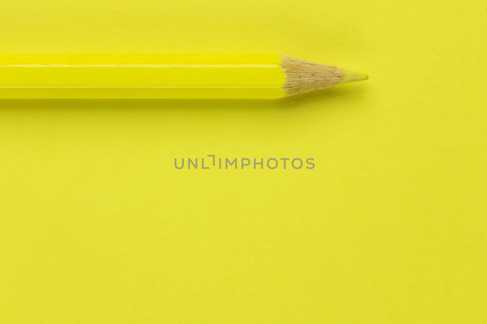 One yellow pencil on a yellow background ,beautiful monochromatic effect