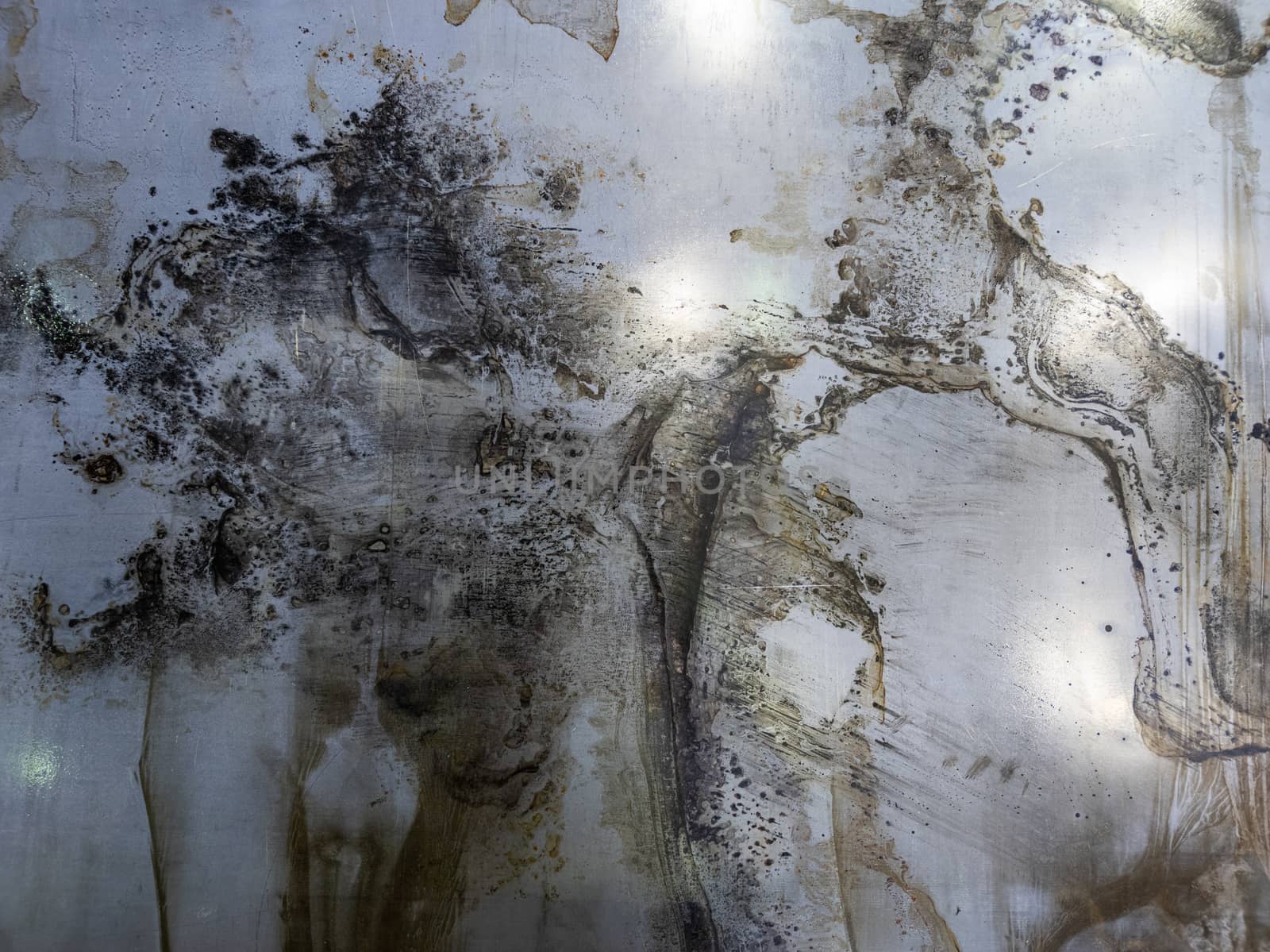 abstract burnt flat sheet metal texture and background.