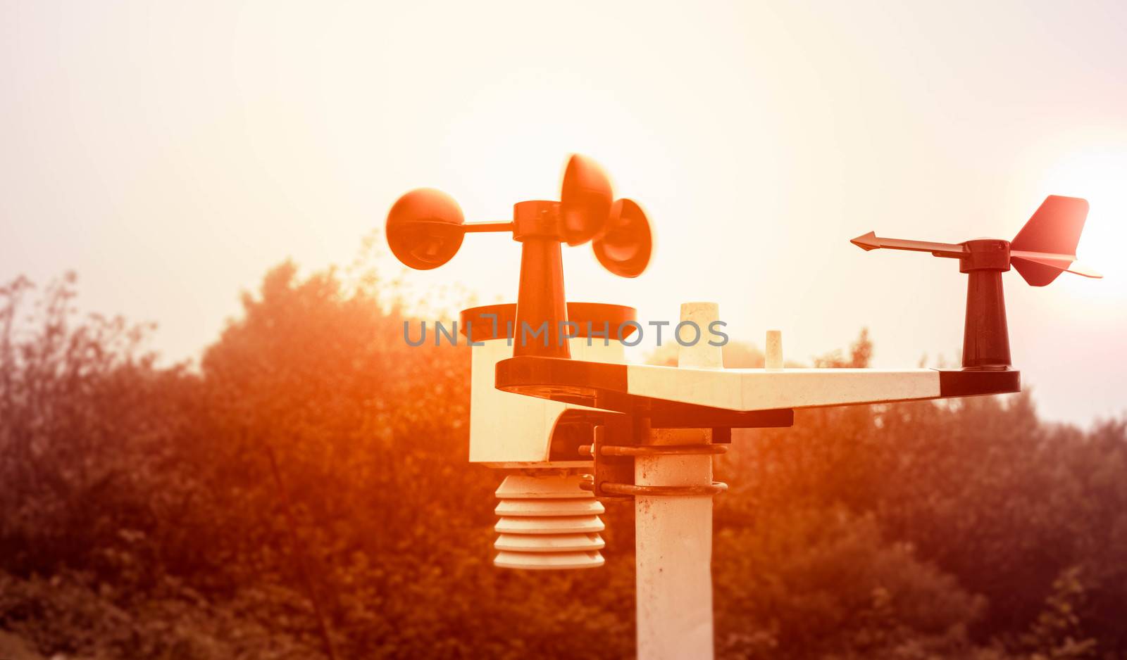 The Meteorological instrument to measure the wind speed, temperature and humidity on peak of Inthanon mountain.