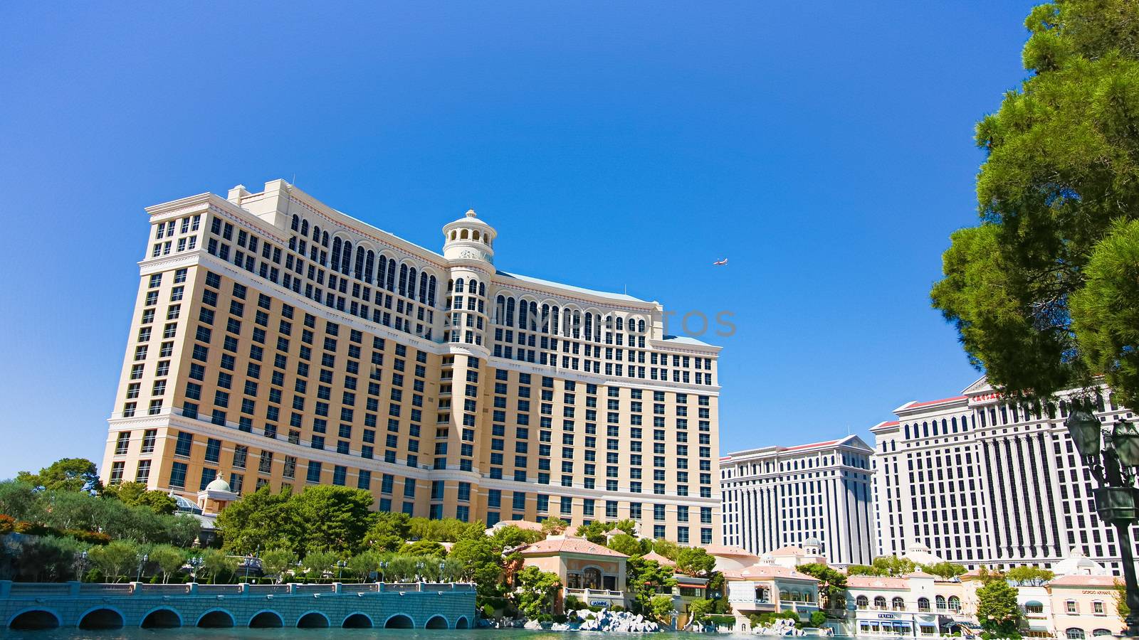 Las Vegas,NV/USA - Oct 10,2017: Fountains of Bellagio in Las Vegas. Fountains of Bellagio, which have featured in several movies, is a large dancing water fountain synchronized to music.