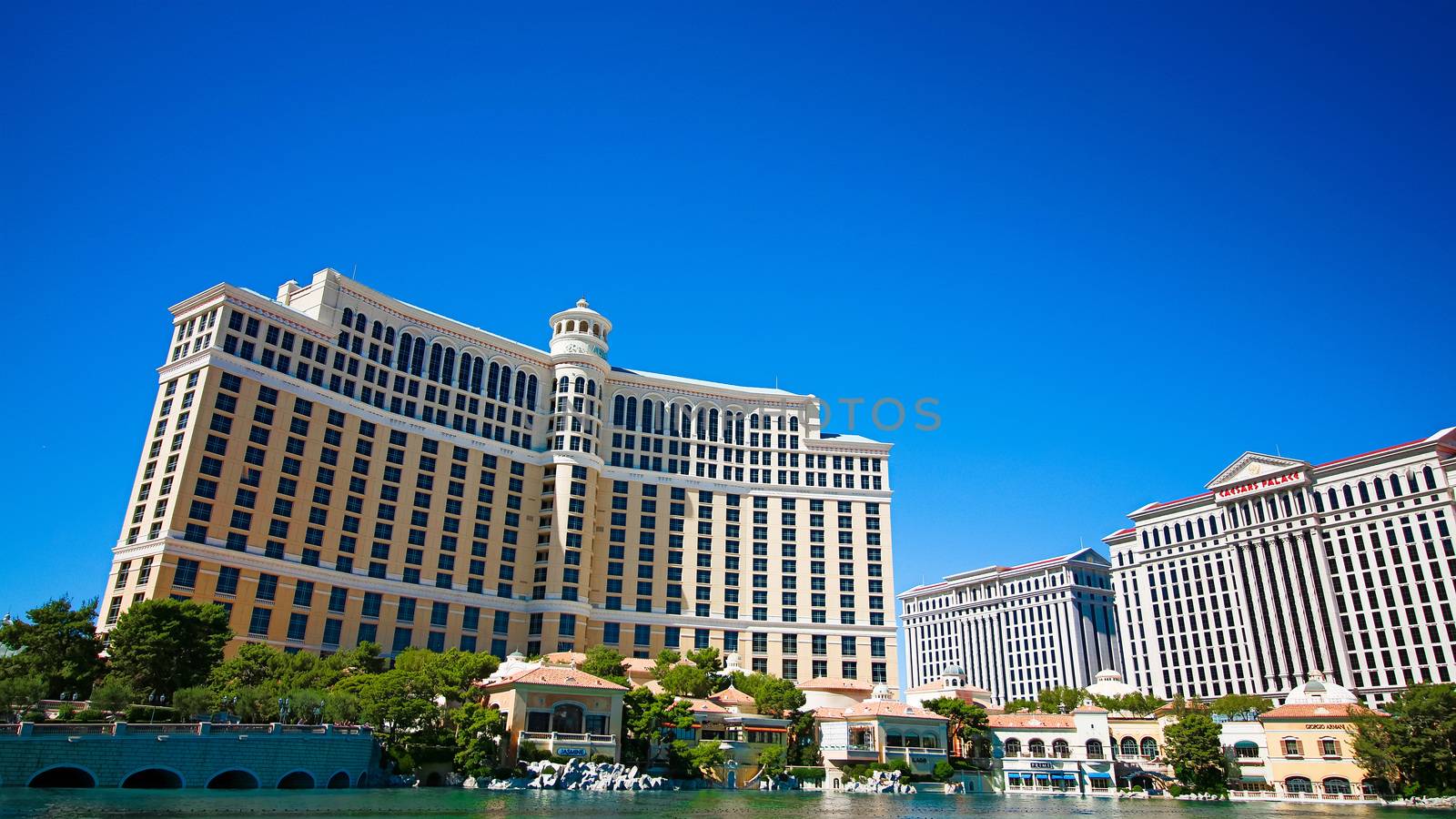 Las Vegas,NV/USA - Oct 10,2017: Fountains of Bellagio in Las Vegas. Fountains of Bellagio, which have featured in several movies, is a large dancing water fountain synchronized to music.