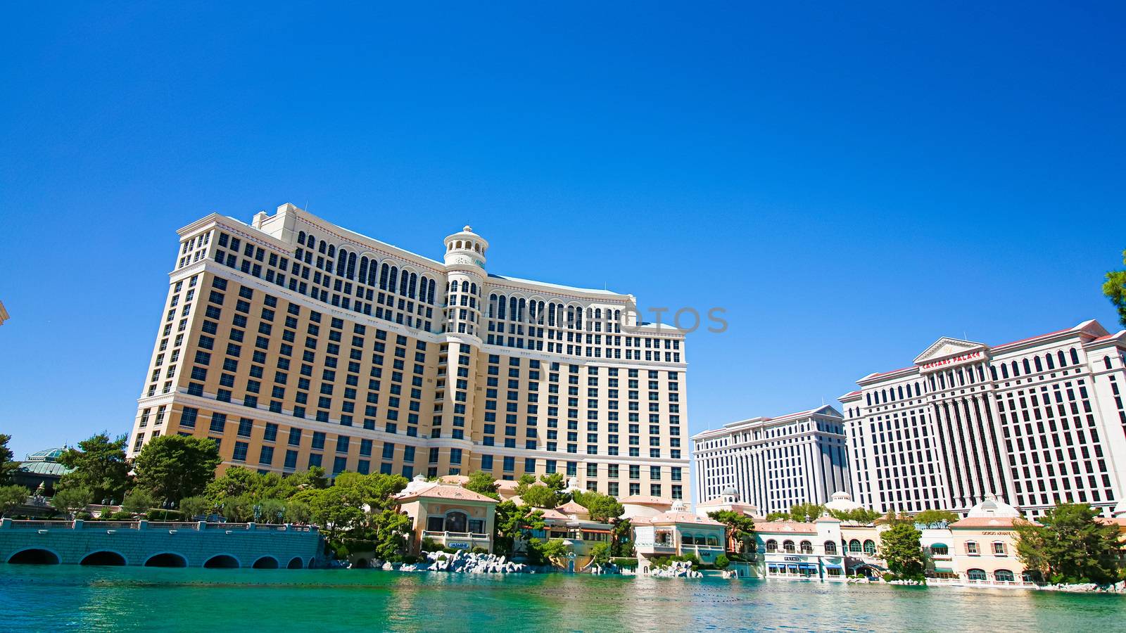 Las Vegas,NV/USA - Oct 10,2017: Fountains of Bellagio in Las Vegas. Fountains of Bellagio, which have featured in several movies, is a large dancing water fountain synchronized to music.