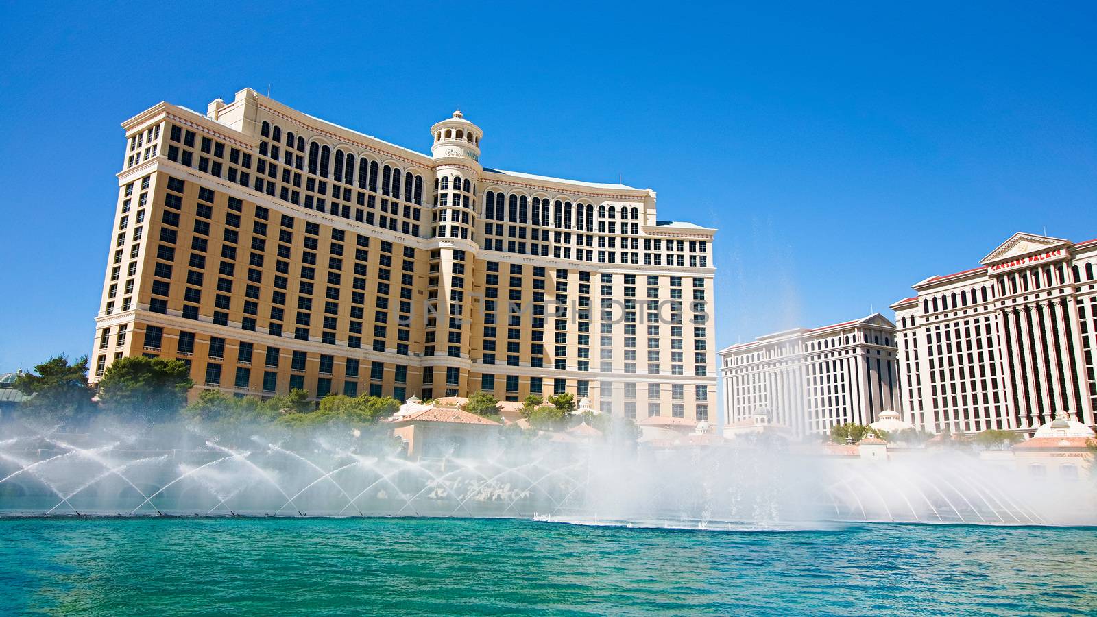 Las Vegas,NV/USA - Oct 10,2017: Fountains of Bellagio in Las Vegas. Fountains of Bellagio, which have featured in several movies, is a large dancing water fountain synchronized to music.