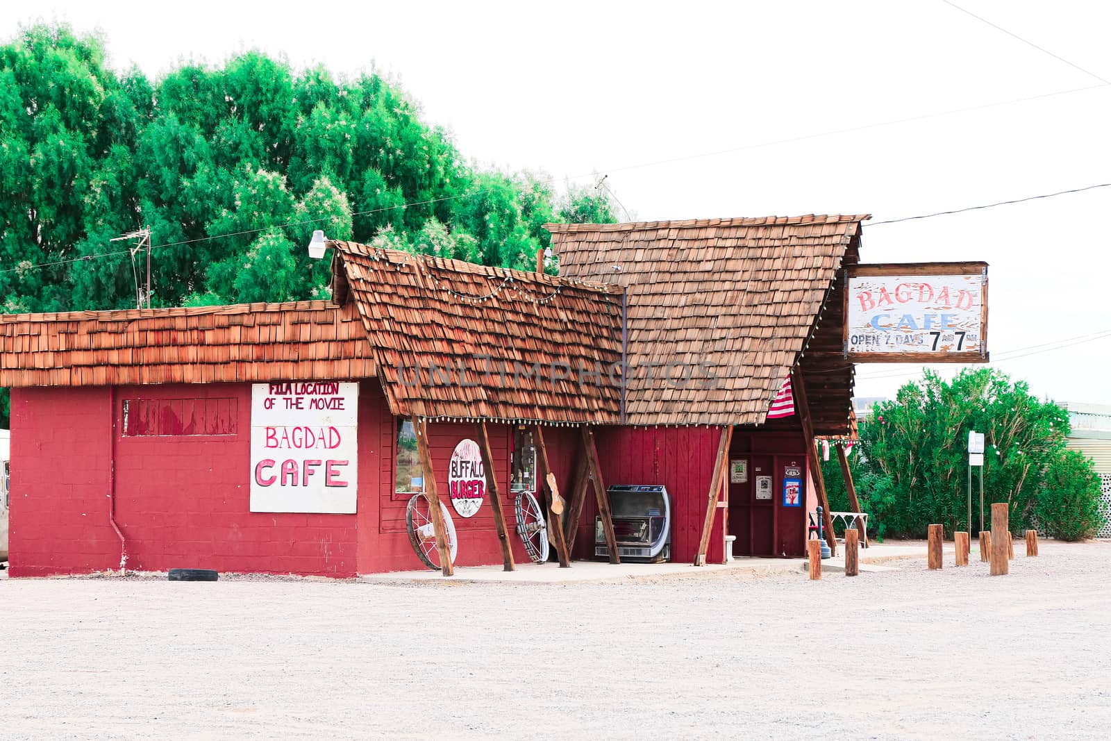 The Bagdad Cafe from the 1960s along Route 66 in the Mojave Desert by USA-TARO