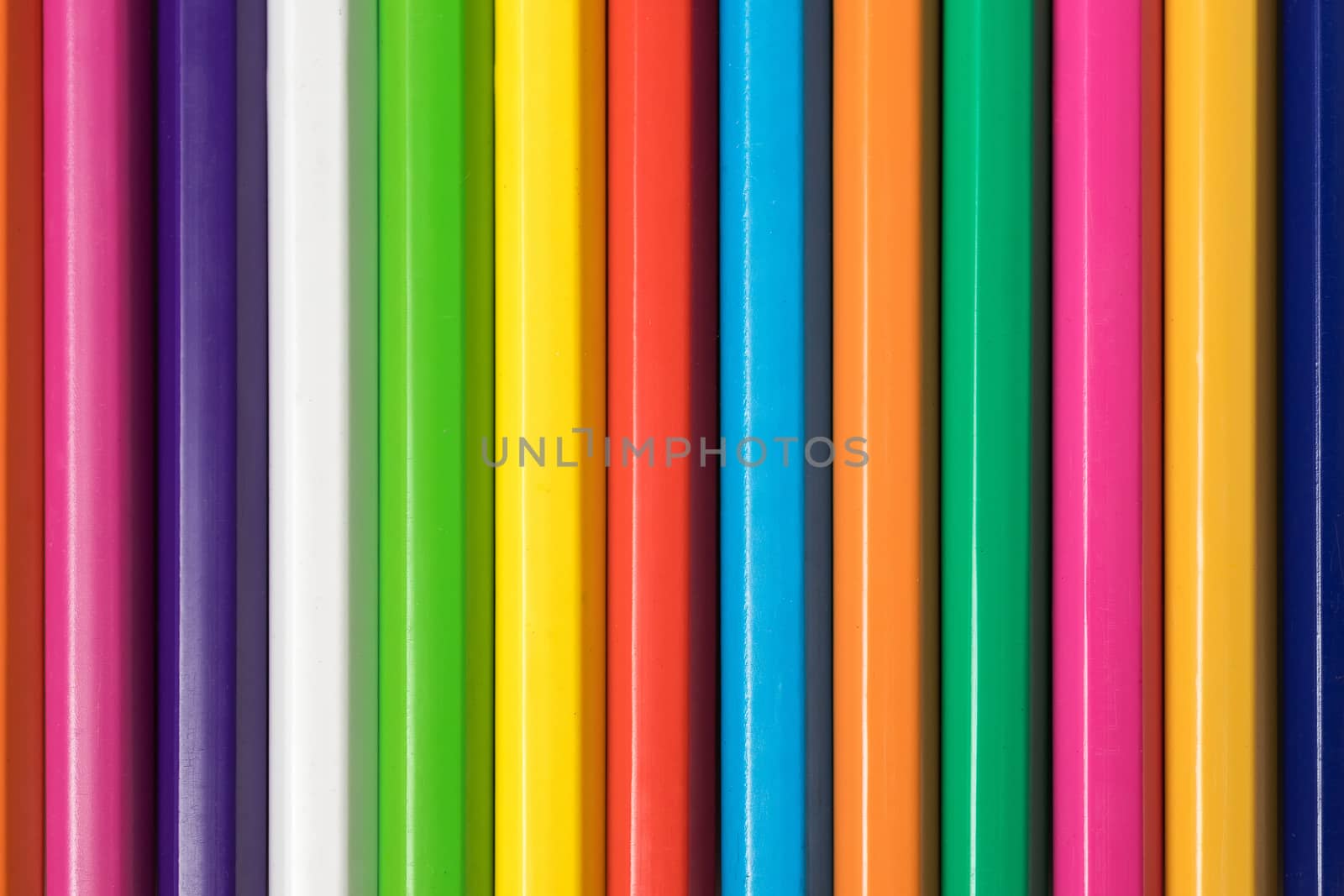 Close-up of a group of pencils. Colorful background.