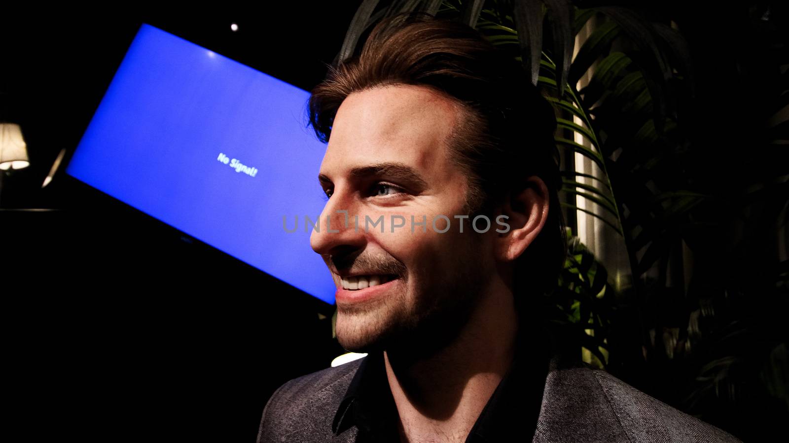 LAS VEGAS NV - Oct 09 2017: Bradley Charles Cooper wax figure with movie set from HANGOVER movie at Madame Tussauds museum in Las Vegas.